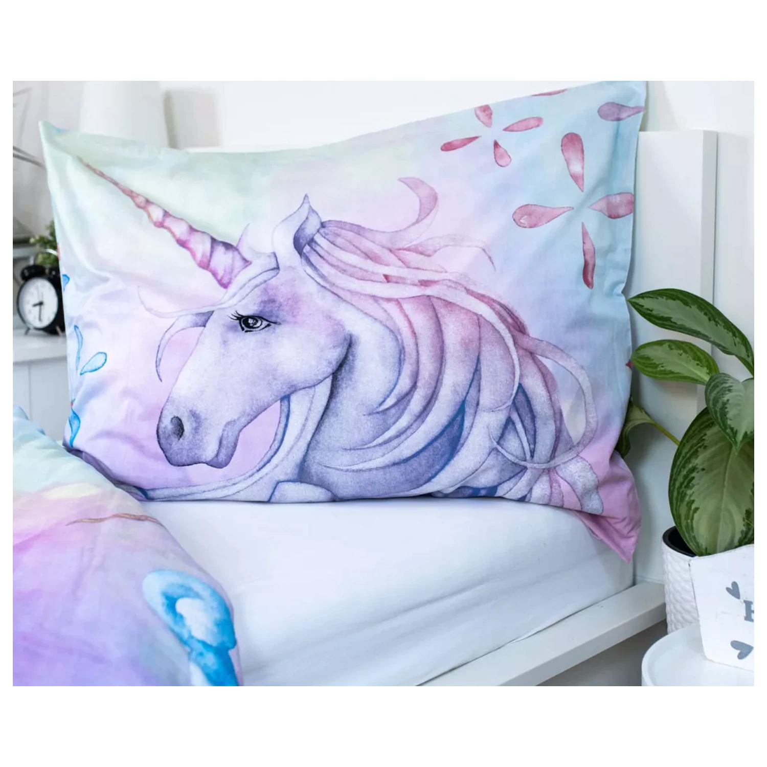 Unicorn Pastel Rainbow Bettbezug Produktfoto