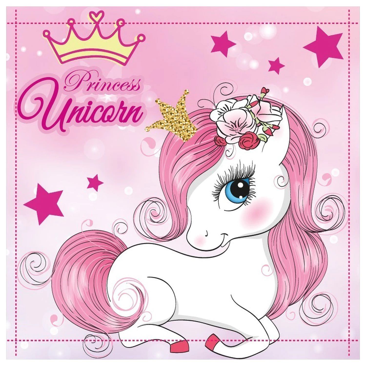 Unicorn Princess Handtuch, Gesichtstuch, Tuch 30x30cm Produktfoto