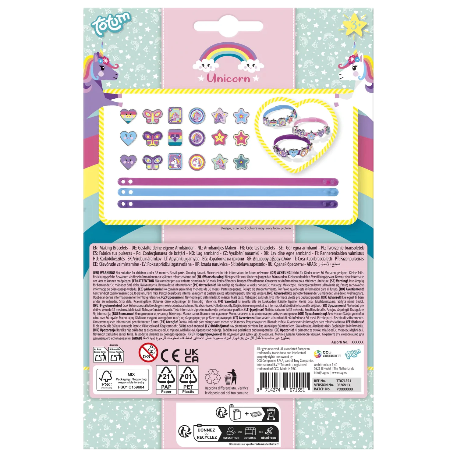 Unicorn Rainbow Armbandherstellungs-Set Produktfoto