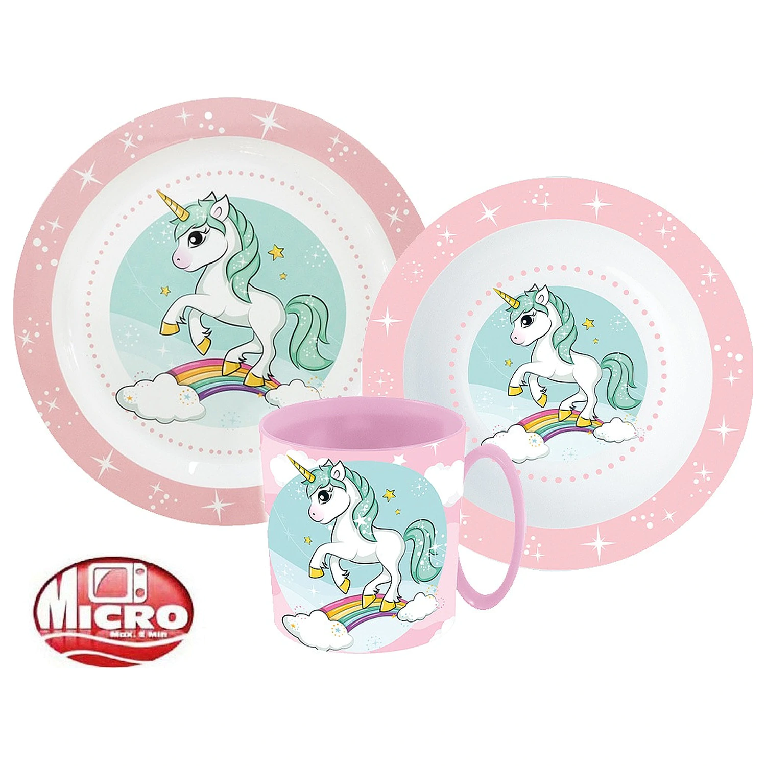 Unicorn Range Geschirr Set, Mikro-Plastik Set mit Tasse Produktfoto