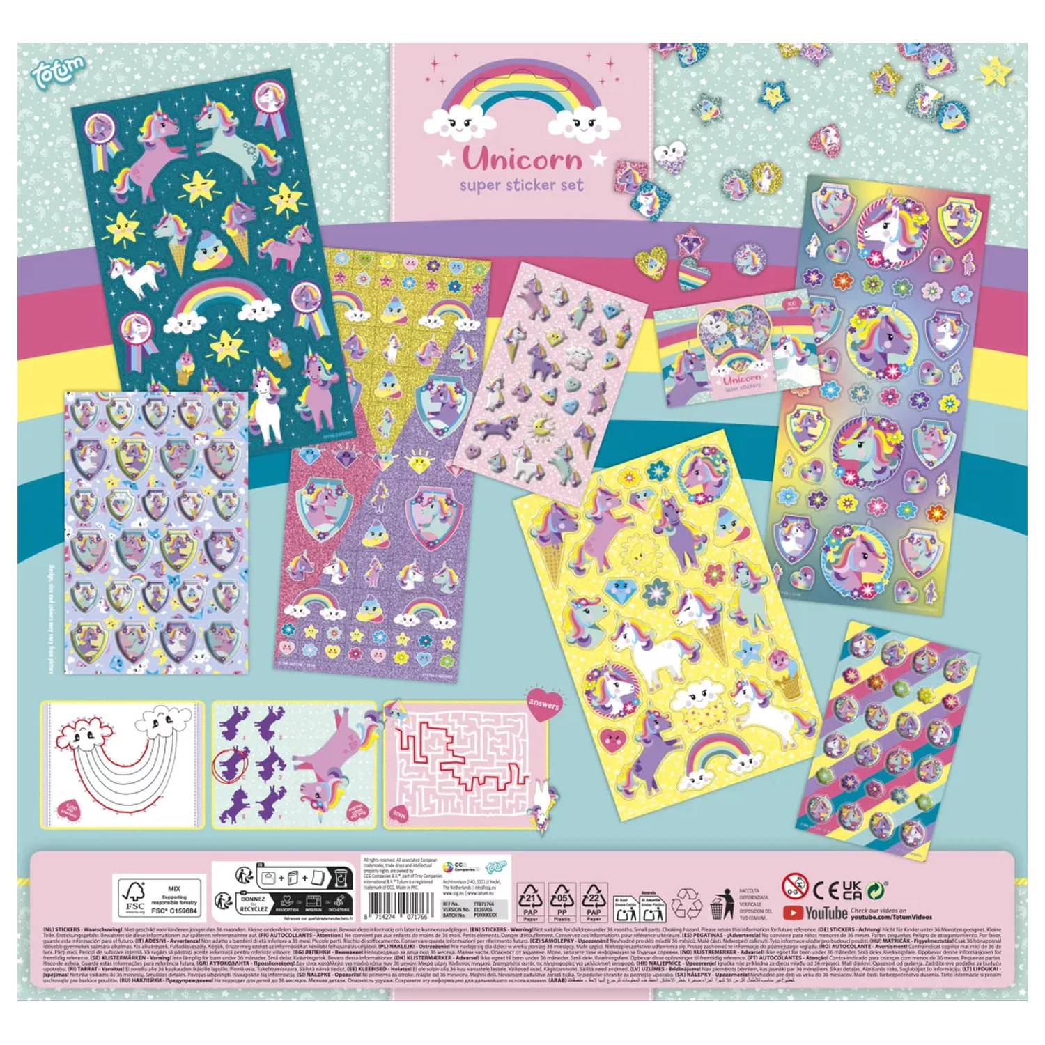 Unicorn Super Aufkleber Set Produktfoto