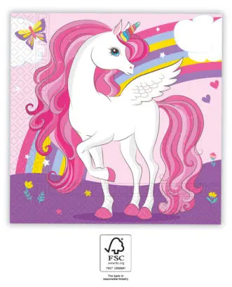 Unicorn Servietten 20er-Packung 33x33 cm FSC Produktfoto