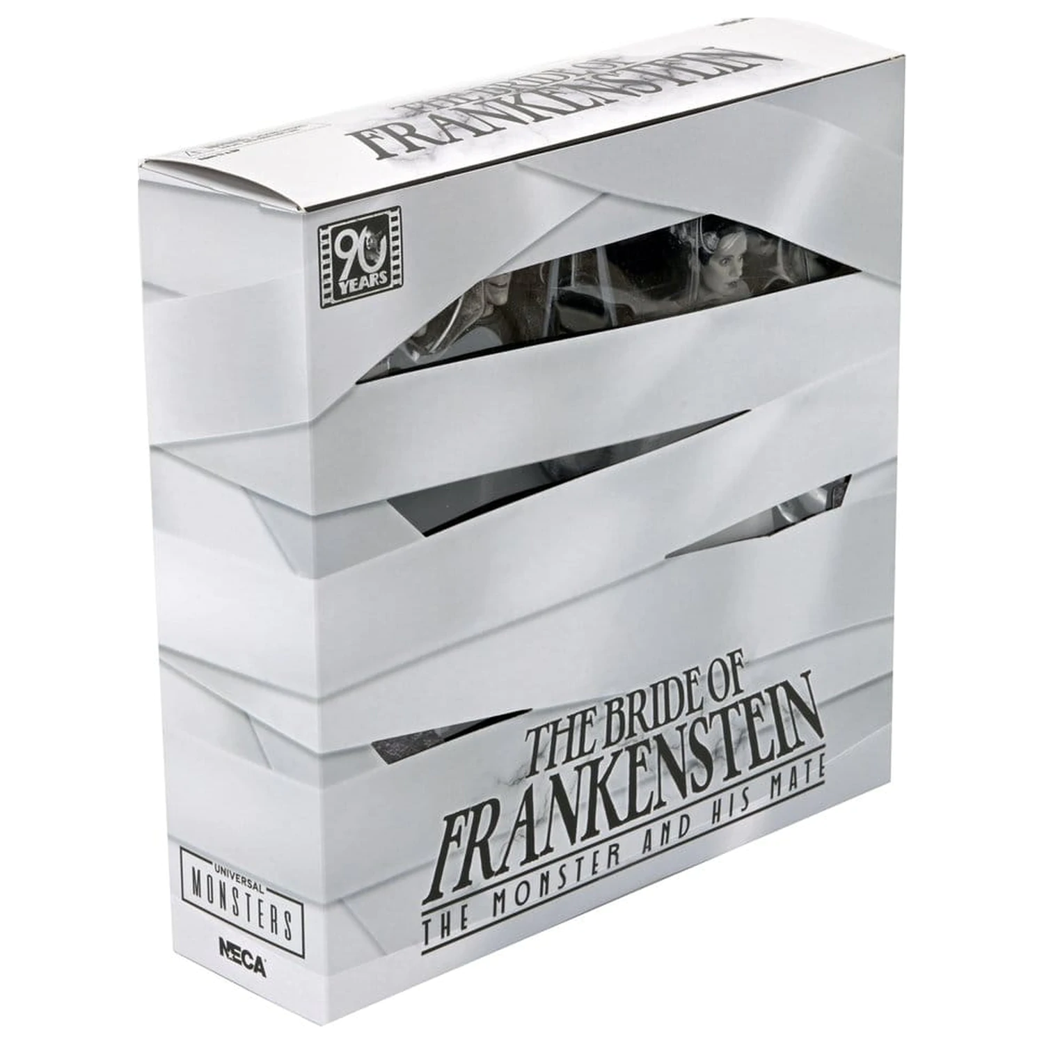 Universal Monsters 2er-Pack Actionfiguren Bride of Frankenstein 90th Anniversary The Monster & His Mate (B&W) 18 cm Produktfoto
