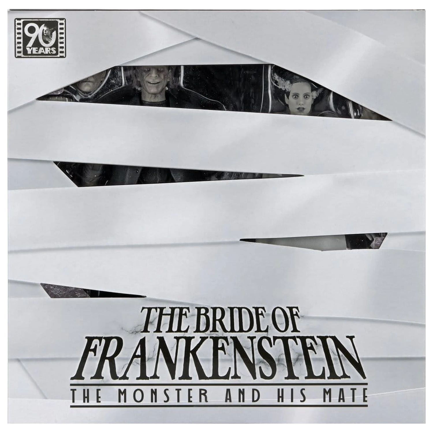 Universal Monsters 2er-Pack Actionfiguren Bride of Frankenstein 90th Anniversary The Monster & His Mate (B&W) 18 cm Produktfoto