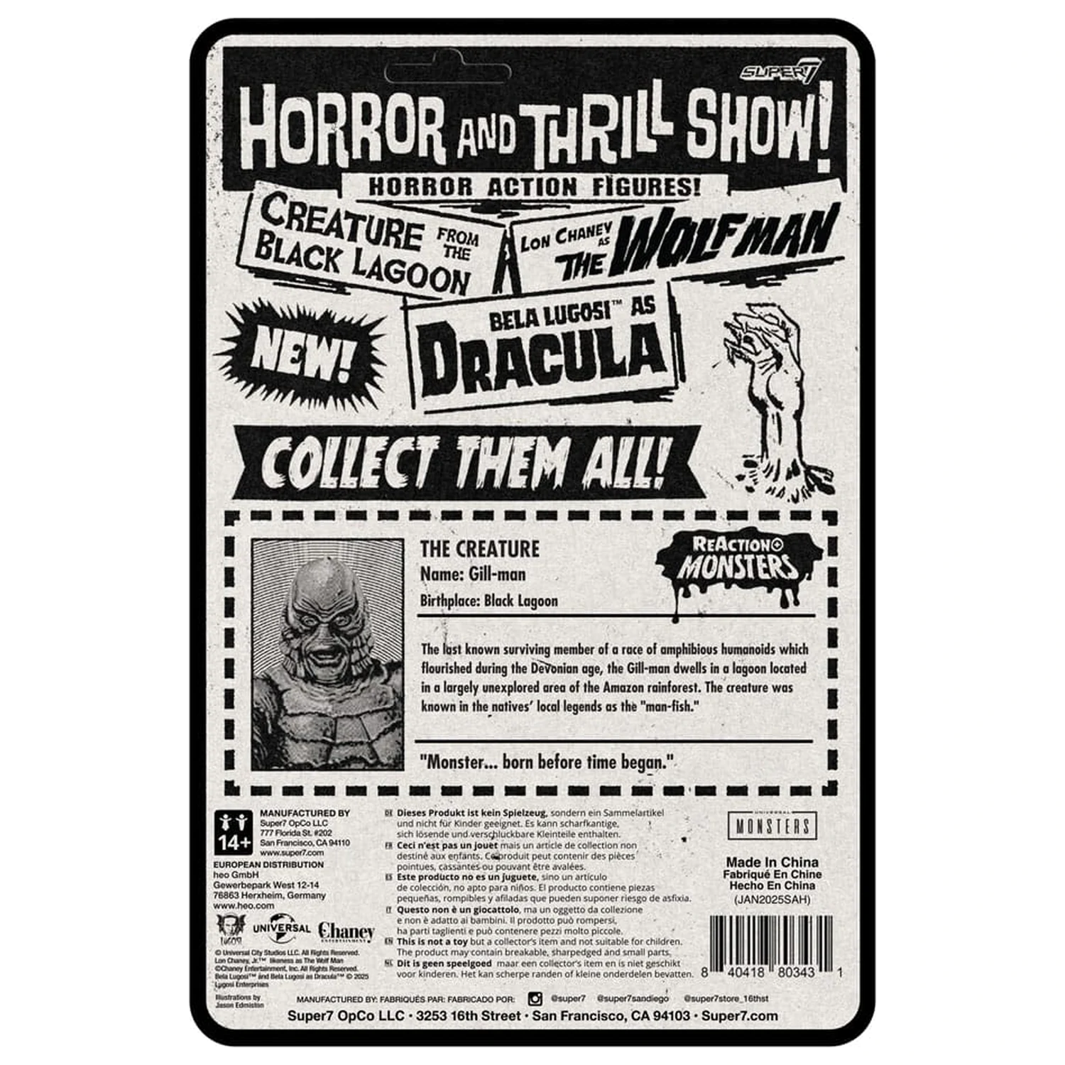 Universal Monsters ReAction+ Action Figur Wave 1 Creature from the Black Lagoon 10 cm Produktfoto