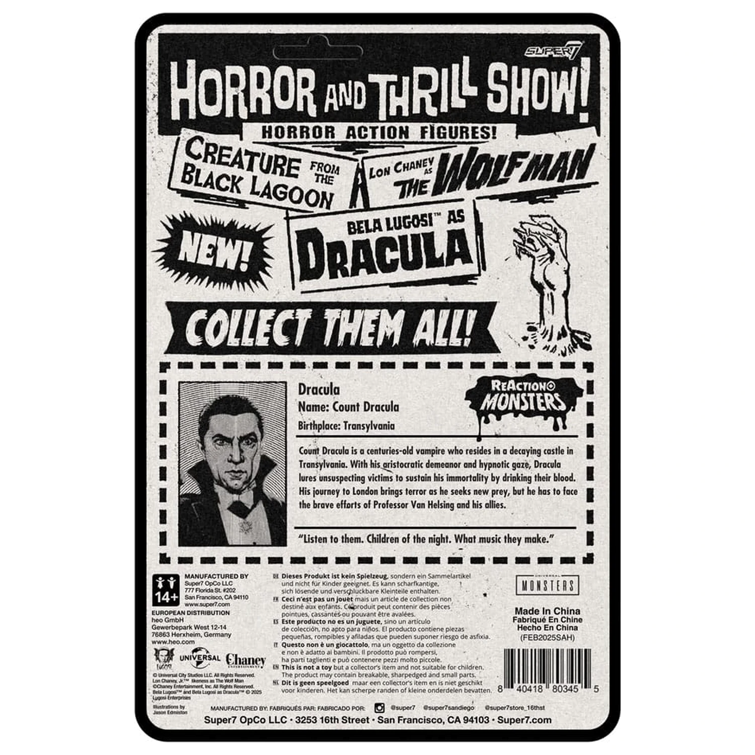 Universal Monsters ReAction+ Action Figur Wave 1 Dracula 10 cm Produktfoto