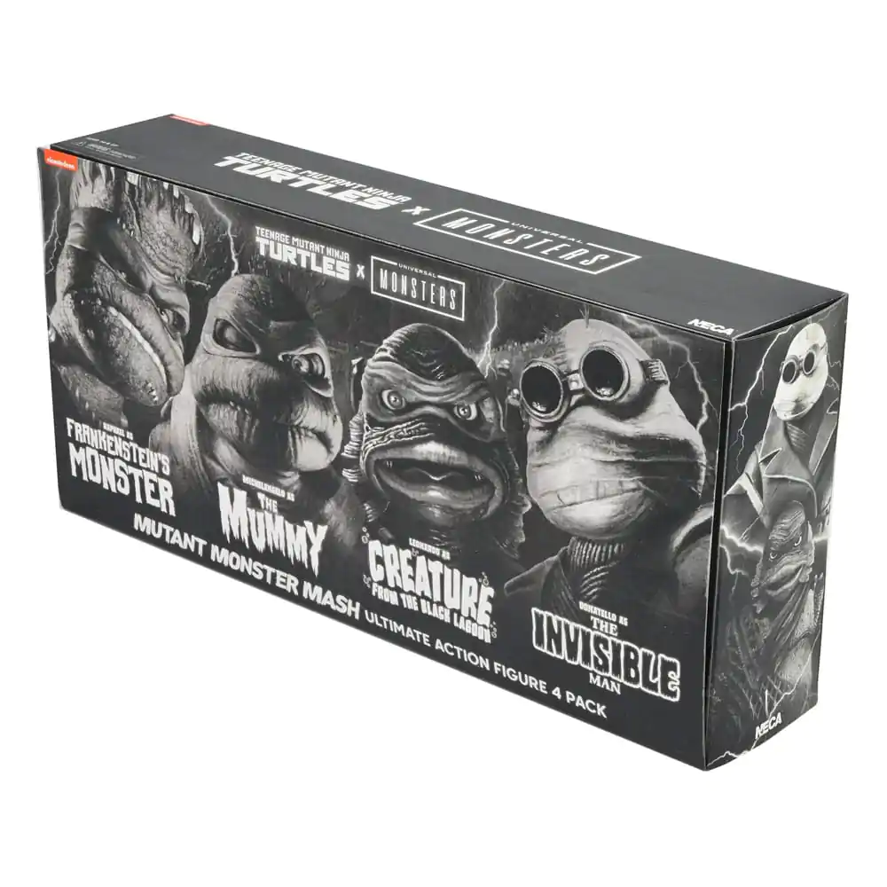 Universal Monsters x Teenage Mutant Ninja Turtles Actionfiguren 4er-Pack Turtles Black & White 18 cm termékfotó