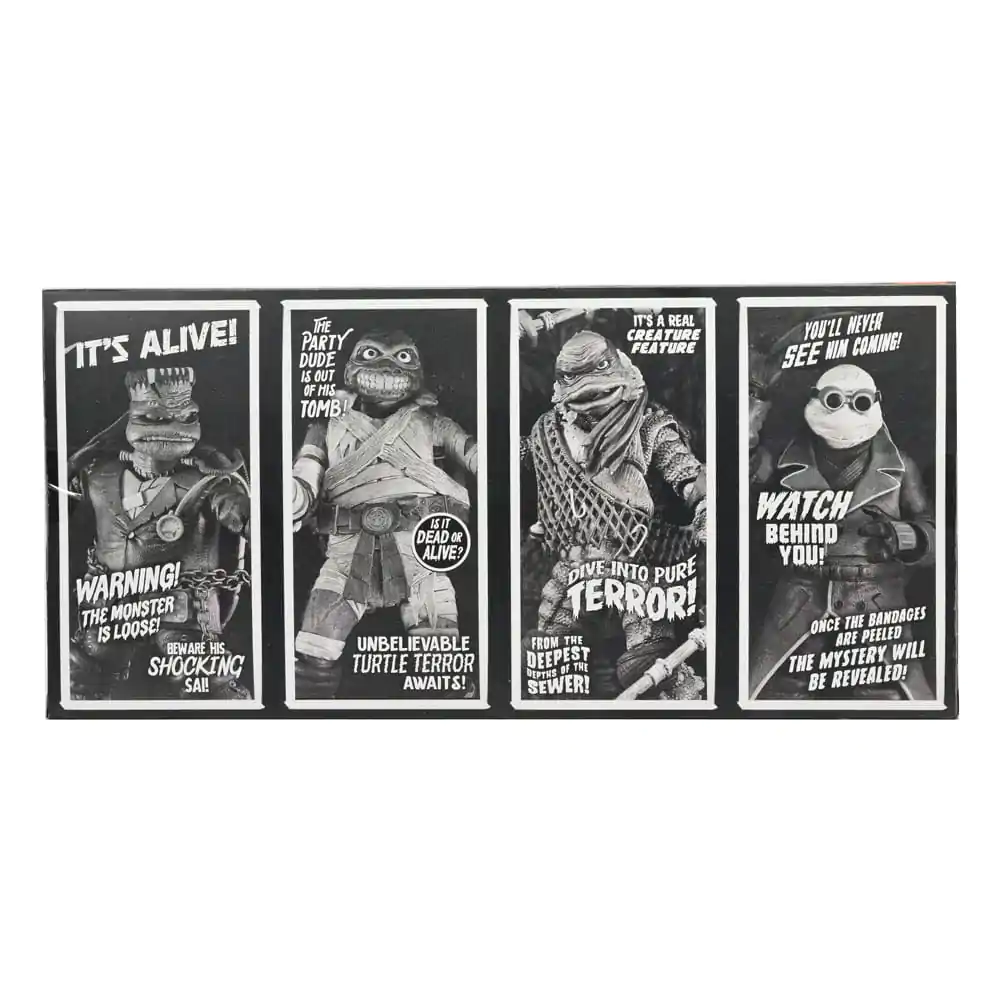 Universal Monsters x Teenage Mutant Ninja Turtles Actionfiguren 4er-Pack Turtles Black & White 18 cm termékfotó