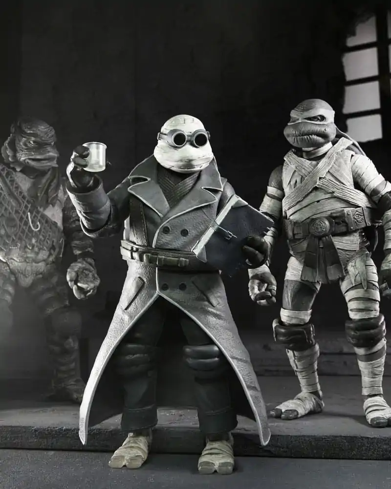 Universal Monsters x Teenage Mutant Ninja Turtles Actionfiguren 4er-Pack Turtles Black & White 18 cm termékfotó