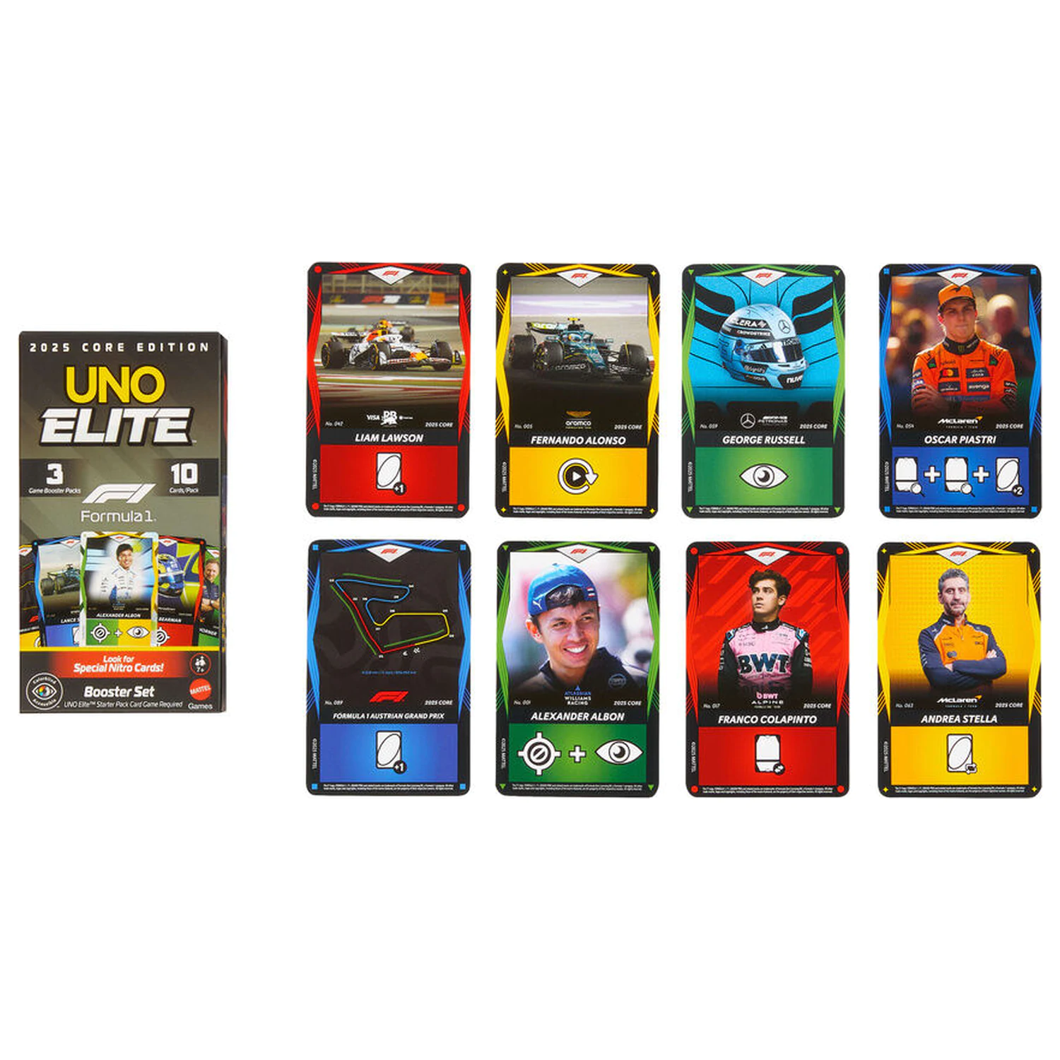UNO Elite F1 Booster Pack Kartenspiel Produktfoto