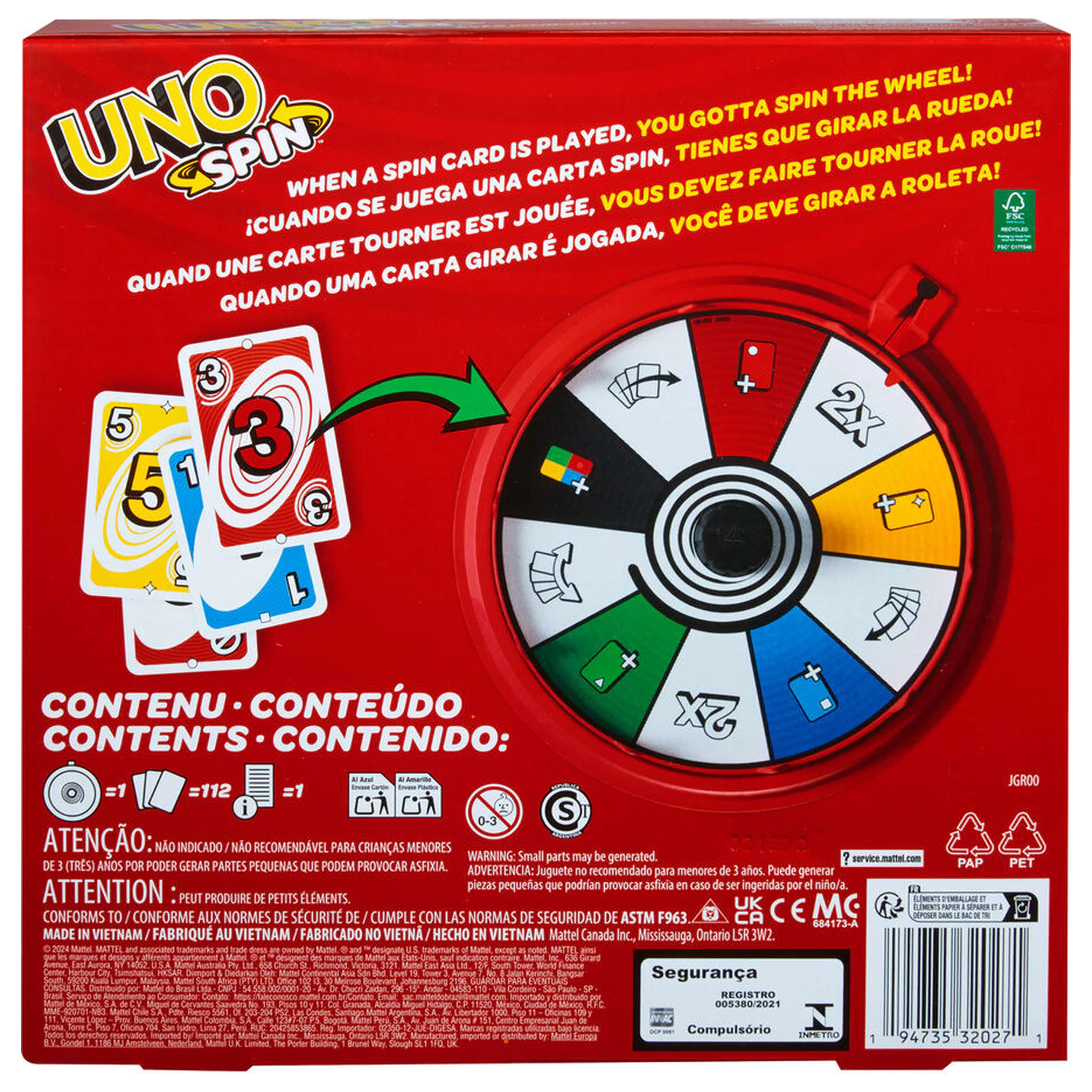 UNO Spin Kartenspiel Produktfoto
