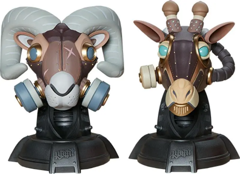 Unruly Designer Series Büsten Ram and Giraffe Guerilla Squadron Set by Freehand Profit 23 cm Produktfoto