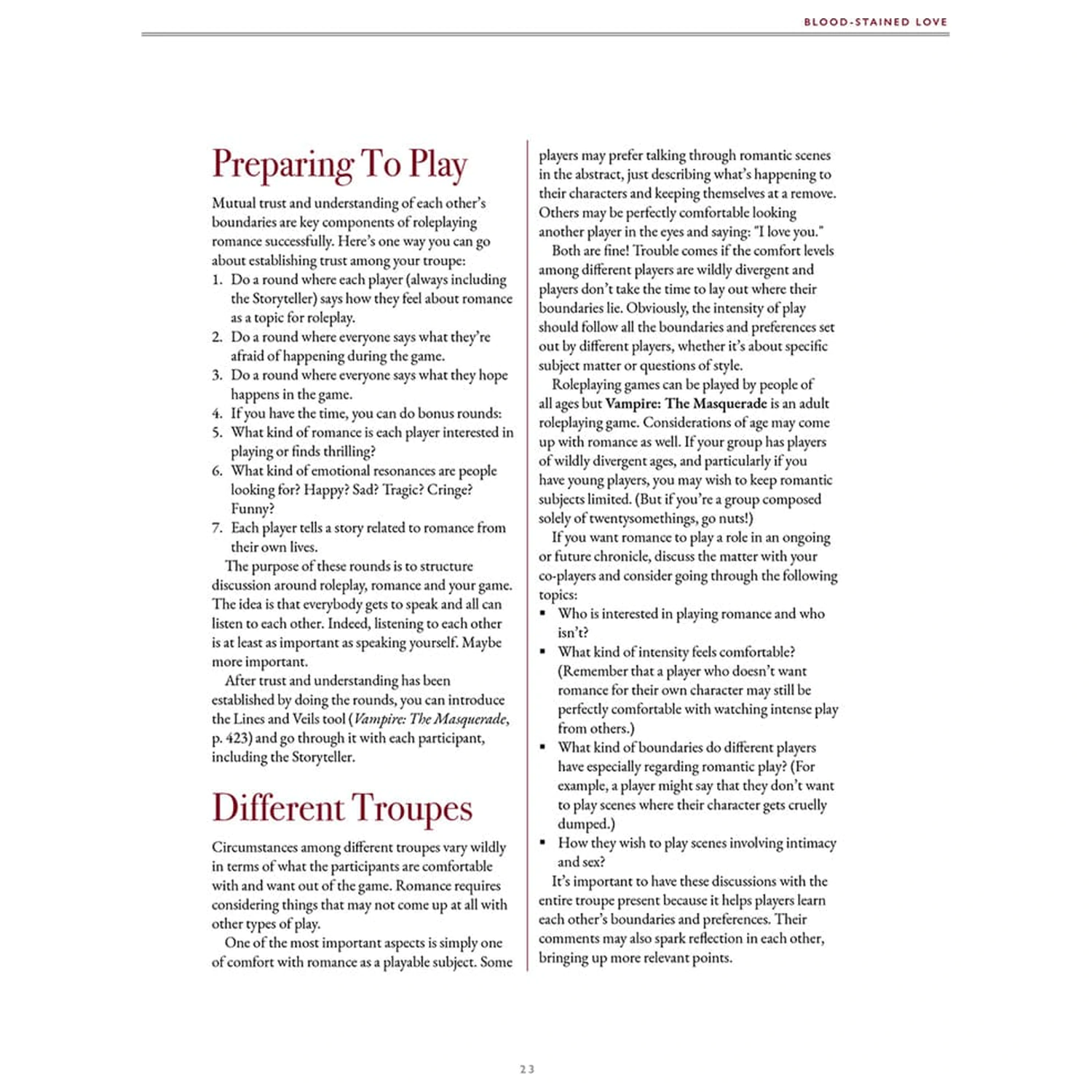 Vampire: The Masquerade 5th Edition Rollenspielbuch Blood-Stained Love Quellenbuch *Englische Version* Produktfoto