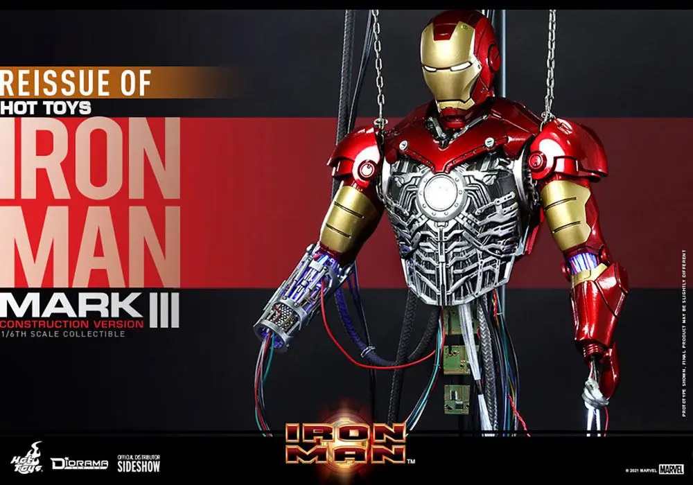 Iron Man Movie Masterpiece Actionfigur 1/6 Iron Man Mark III (Construction Version) 39 cm Produktfoto