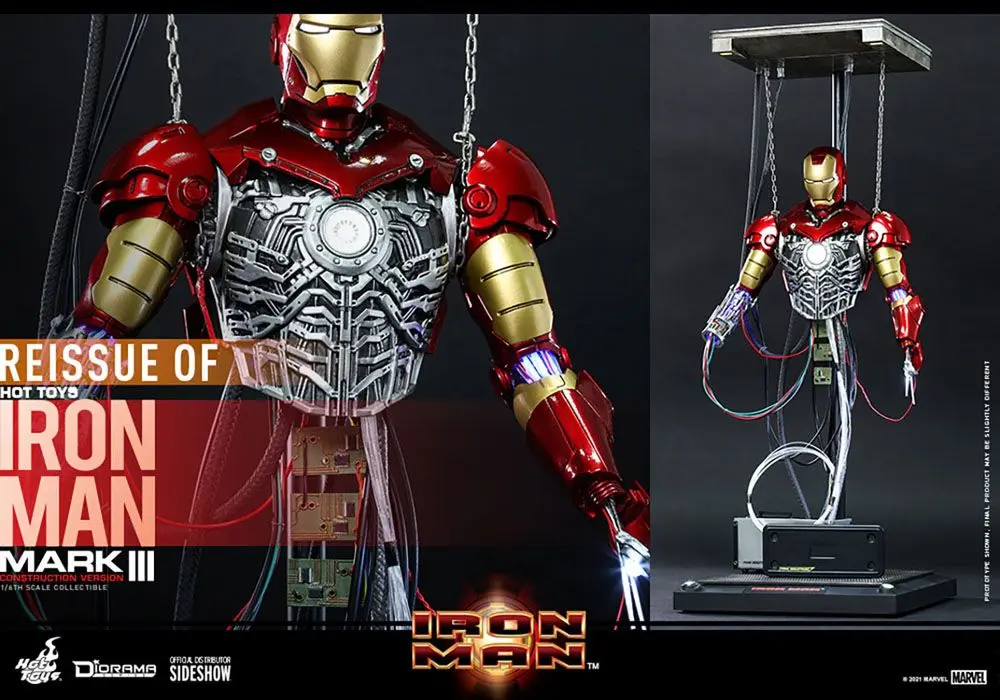 Iron Man Movie Masterpiece Actionfigur 1/6 Iron Man Mark III (Construction Version) 39 cm Produktfoto