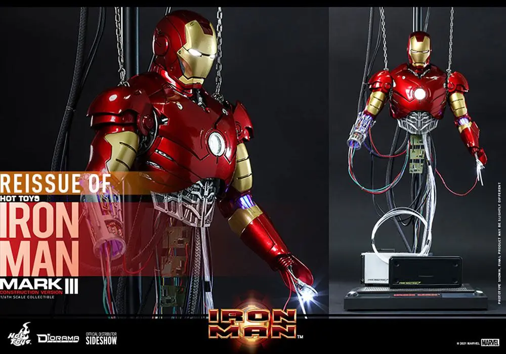 Iron Man Movie Masterpiece Actionfigur 1/6 Iron Man Mark III (Construction Version) 39 cm Produktfoto