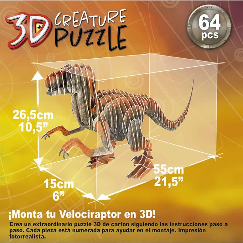 Velociraptor Puzzle 3D 64St Produktfoto