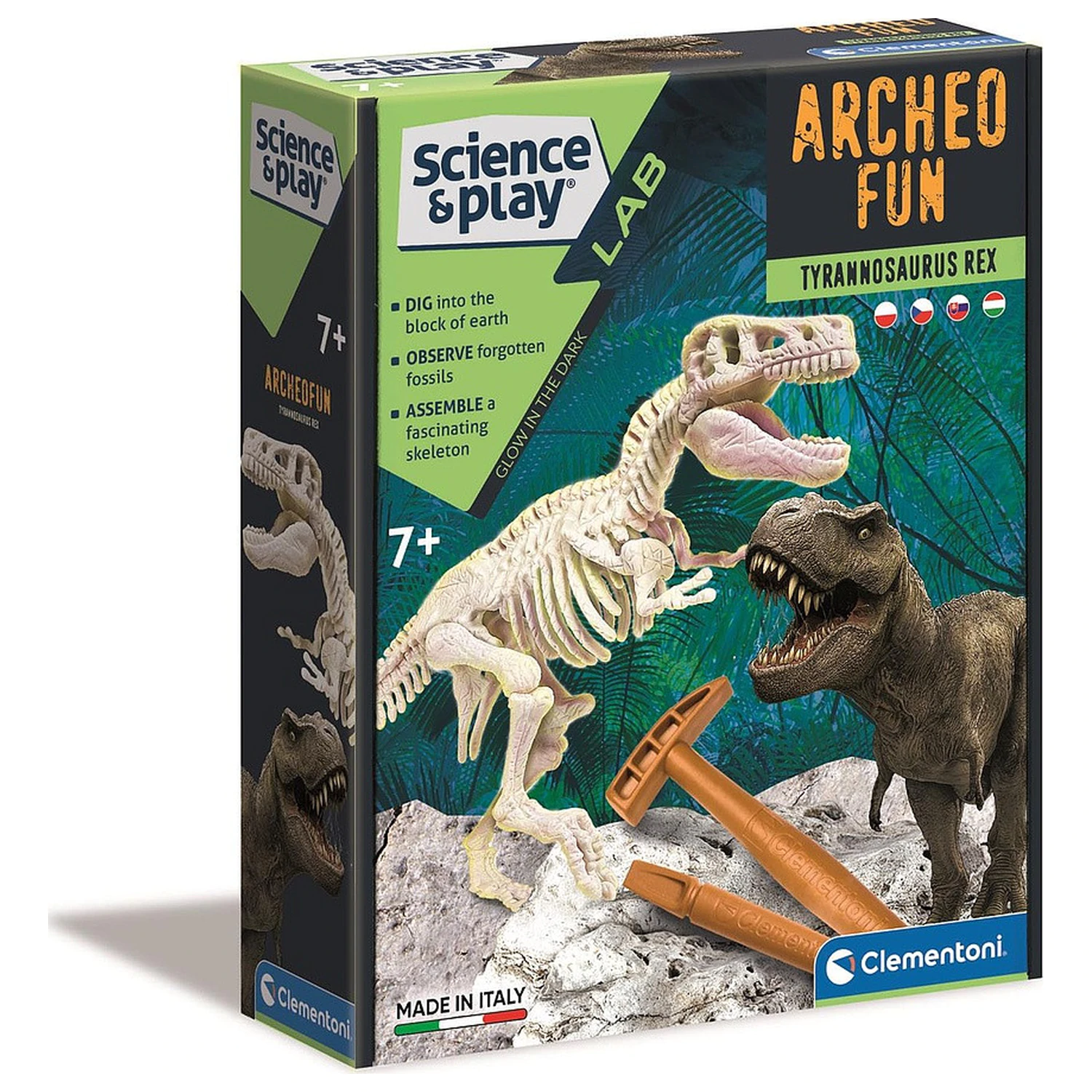 Beleuchtetes Dinosaurier Archeo Fun T-Rex Archäologie Set Produktfoto