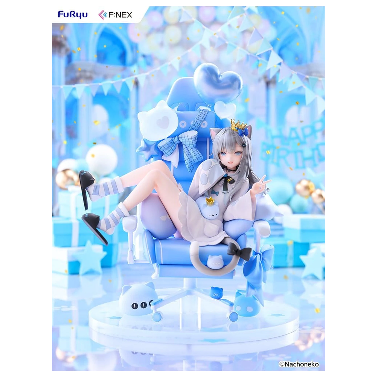Virtual YouTuber F:NEX PVC Figur 1/7 Nachoneko Birthday Ver. 24 Zentimeter Produktfoto
