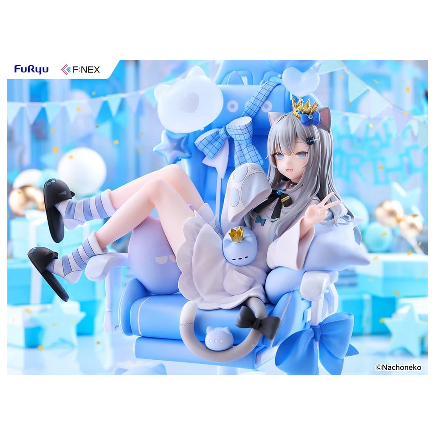 Virtual YouTuber F:NEX PVC Figur 1/7 Nachoneko Birthday Ver. 24 Zentimeter Produktfoto