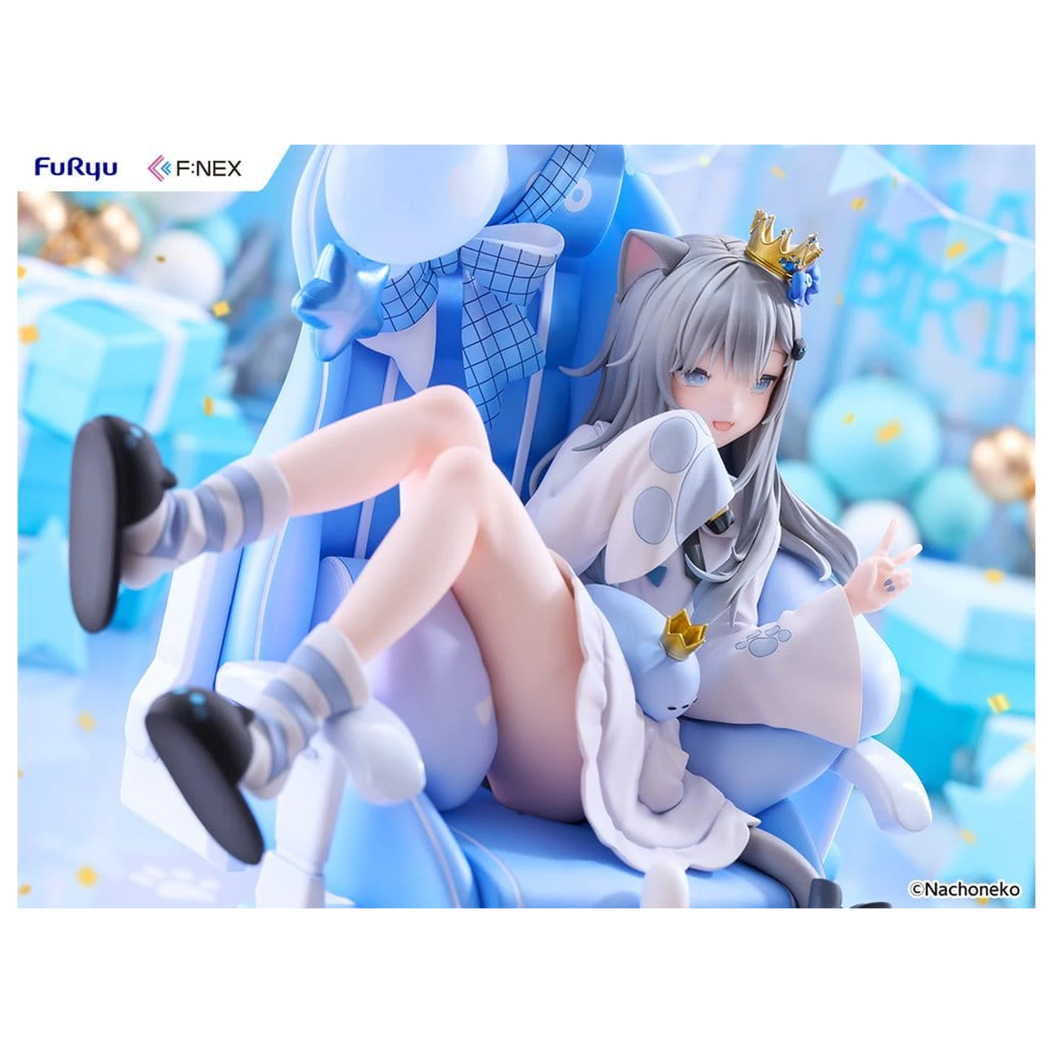 Virtual YouTuber F:NEX PVC Figur 1/7 Nachoneko Birthday Ver. 24 Zentimeter Produktfoto