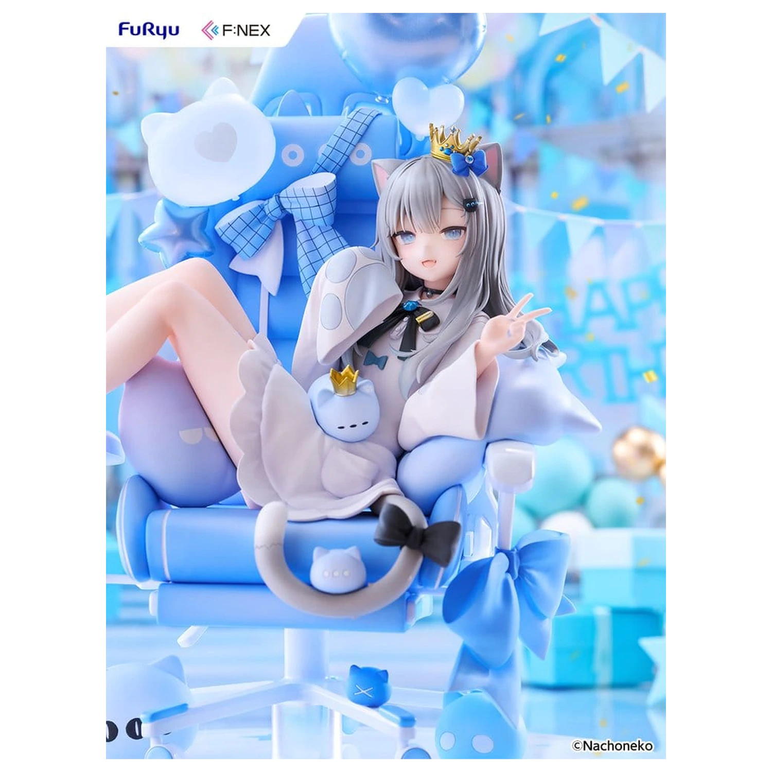 Virtual YouTuber F:NEX PVC Figur 1/7 Nachoneko Birthday Ver. 24 Zentimeter Produktfoto