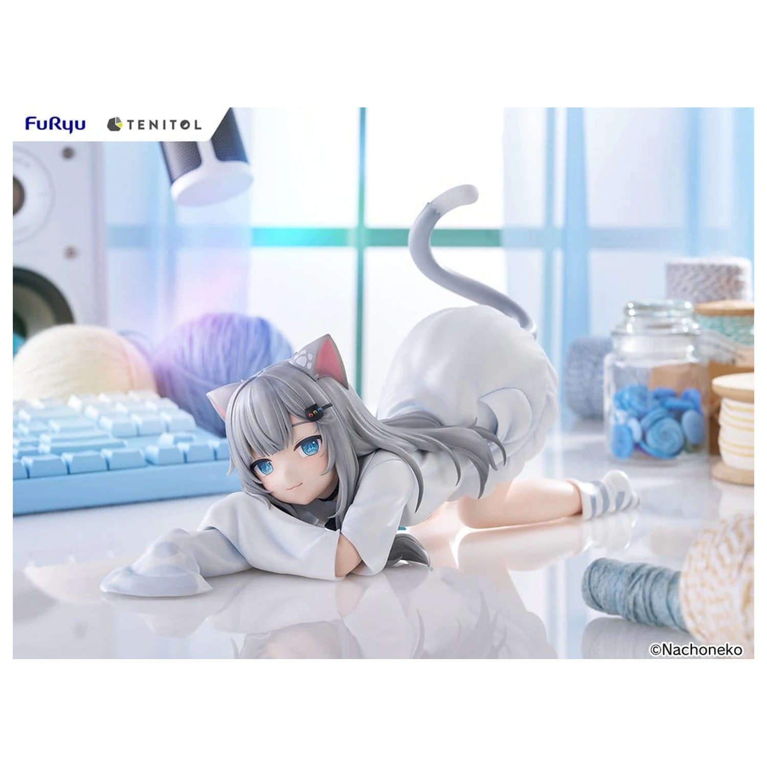 Virtual Youtuber Tenitol Big Noodle Stopper PVC Figur Nachoneko 18 cm Produktfoto