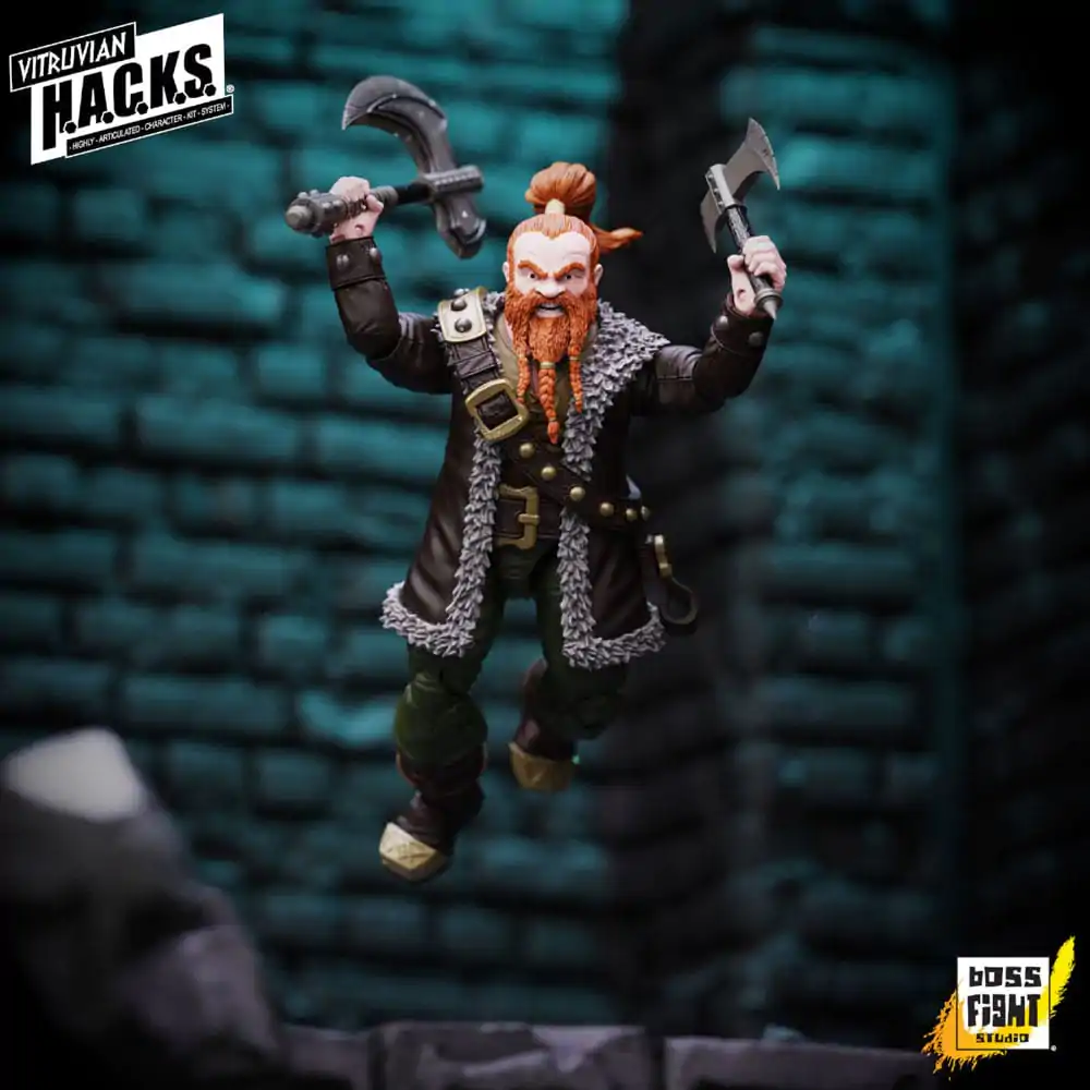 Vitruvian H.A.C.K.S. Actionfigur Dwarf Mercenary Grimgrom Produktfoto