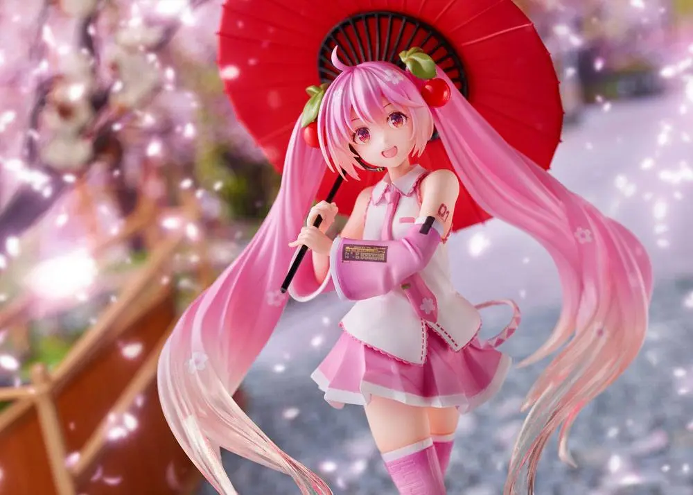 Vocaloid PVC Statue Sakura Miku 2nd Season New Written Japanese Umbrella Ver. 20 cm Produktfoto