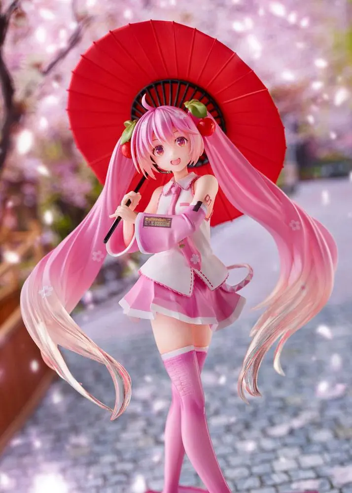 Vocaloid PVC Statue Sakura Miku 2nd Season New Written Japanese Umbrella Ver. 20 cm Produktfoto