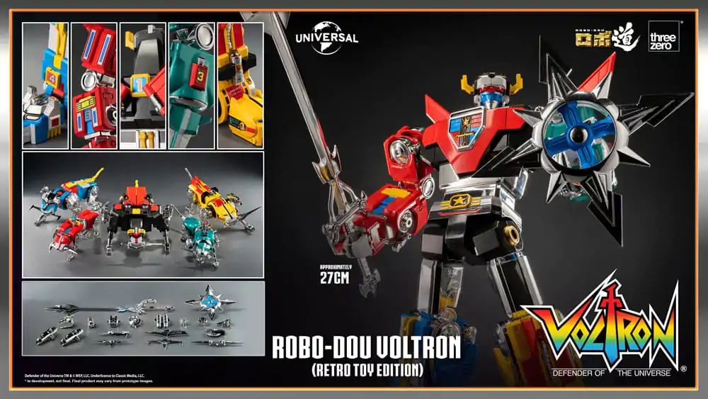 Voltron: Defender of the Universe Robo-Dou Action Figur Voltron Retro Toy Edition 27 cm Produktfoto
