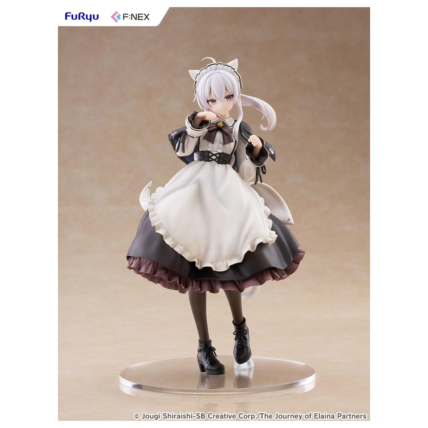 Wandering Witch: The Journey of Elaina F:NEX PVC Statue 1/7 Elaina Dienstmädchen Kostüm with cat ears Ver. 24 cm Produktfoto