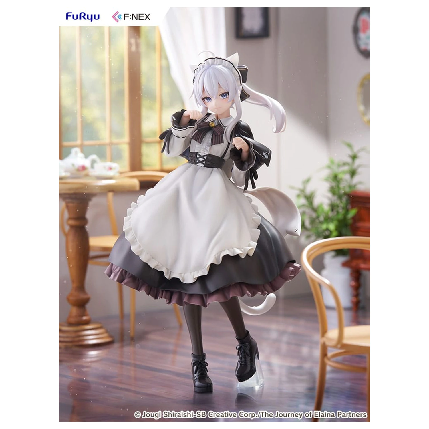 Wandering Witch: The Journey of Elaina F:NEX PVC Statue 1/7 Elaina Dienstmädchen Kostüm with cat ears Ver. 24 cm Produktfoto