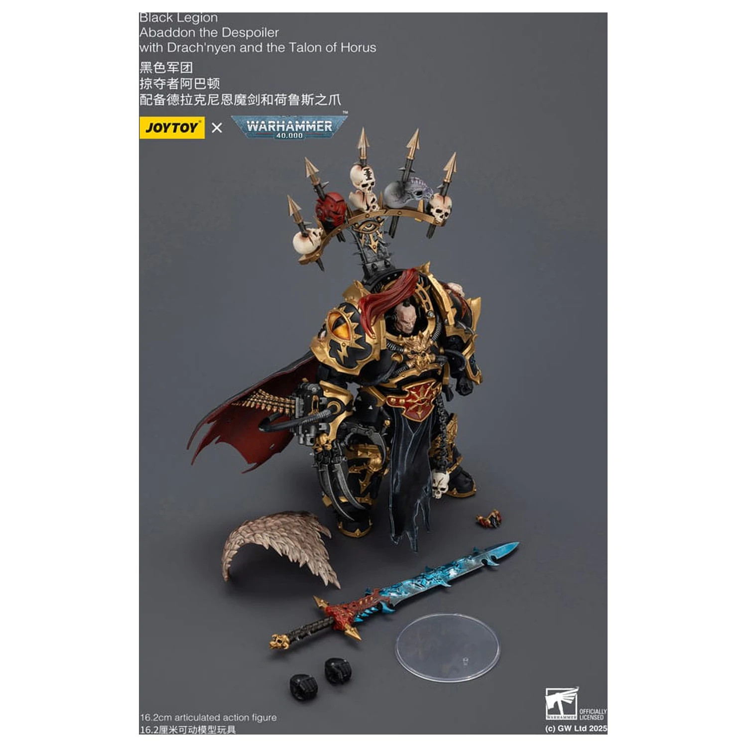 Warhammer 40,000 Actionfigur Black Legion Abaddon the Despoiler with Drach'nyen and the Talo 16 cm Produktfoto