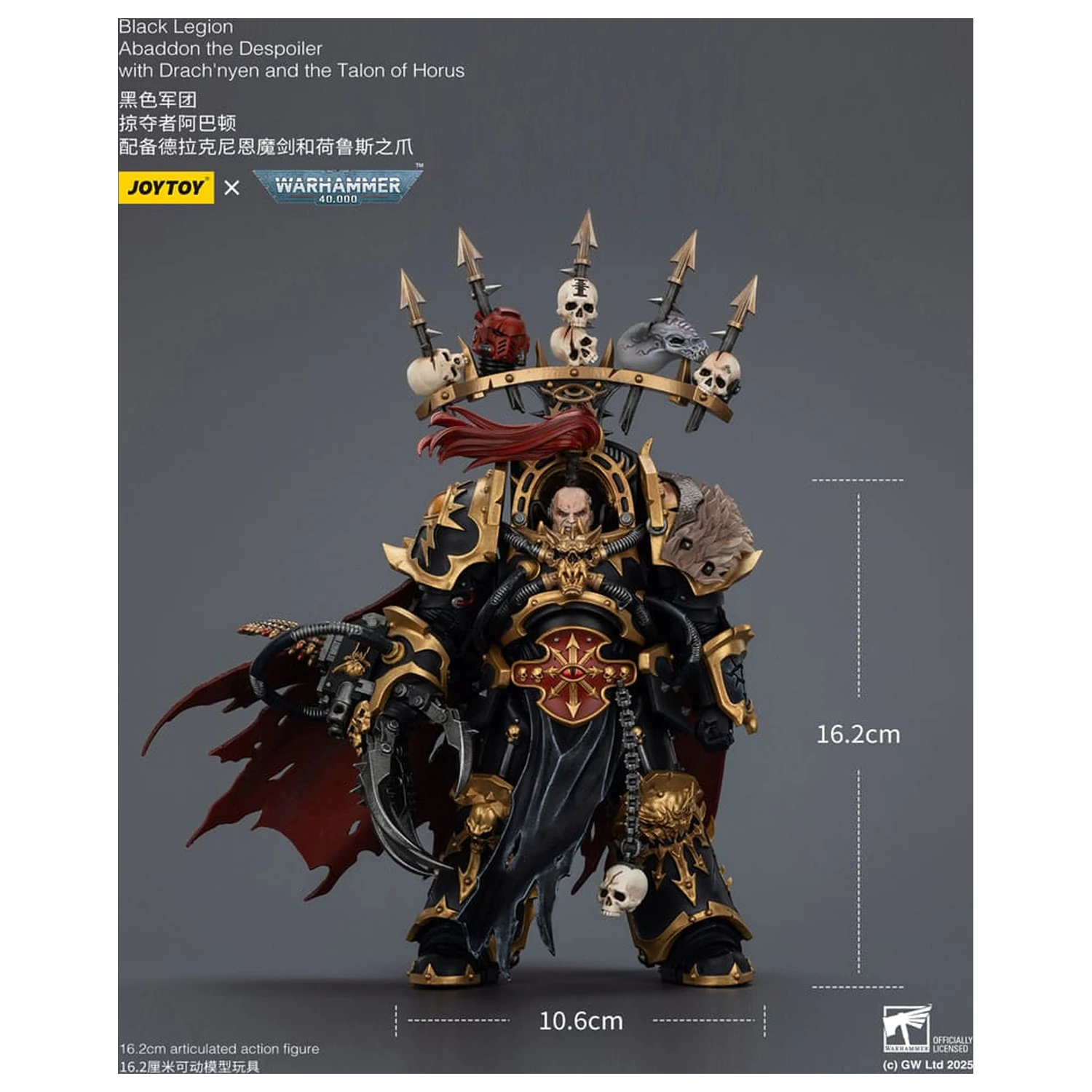 Warhammer 40,000 Actionfigur Black Legion Abaddon the Despoiler with Drach'nyen and the Talo 16 cm Produktfoto