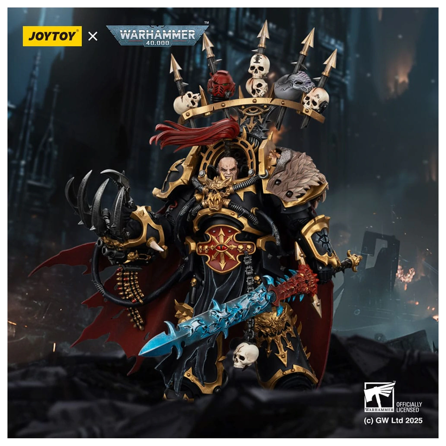 Warhammer 40,000 Actionfigur Black Legion Abaddon the Despoiler with Drach'nyen and the Talo 16 cm Produktfoto