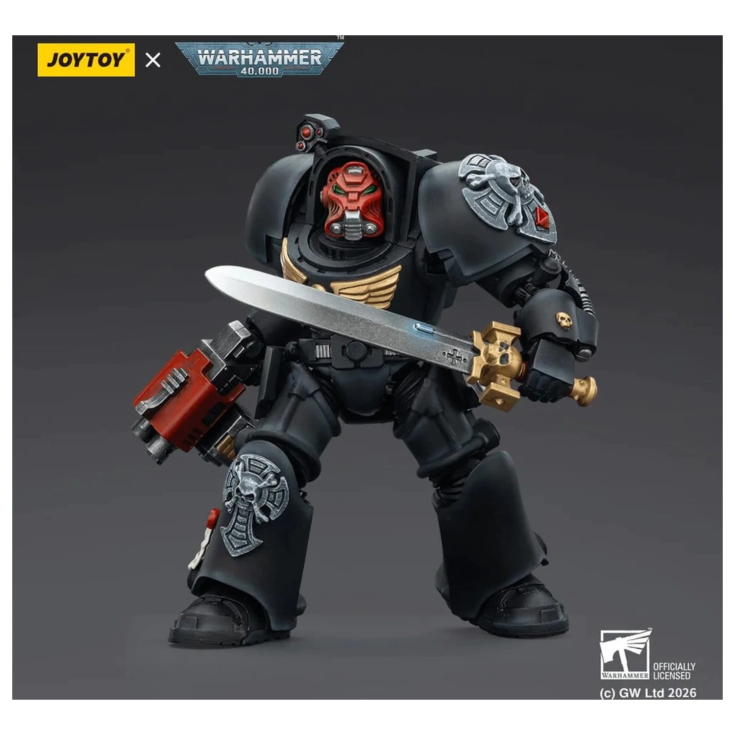 Warhammer 40,000 Actionfigur Black Templars Terminator 1 mit Power Sword und Storm Bolter 14 cm Produktfoto