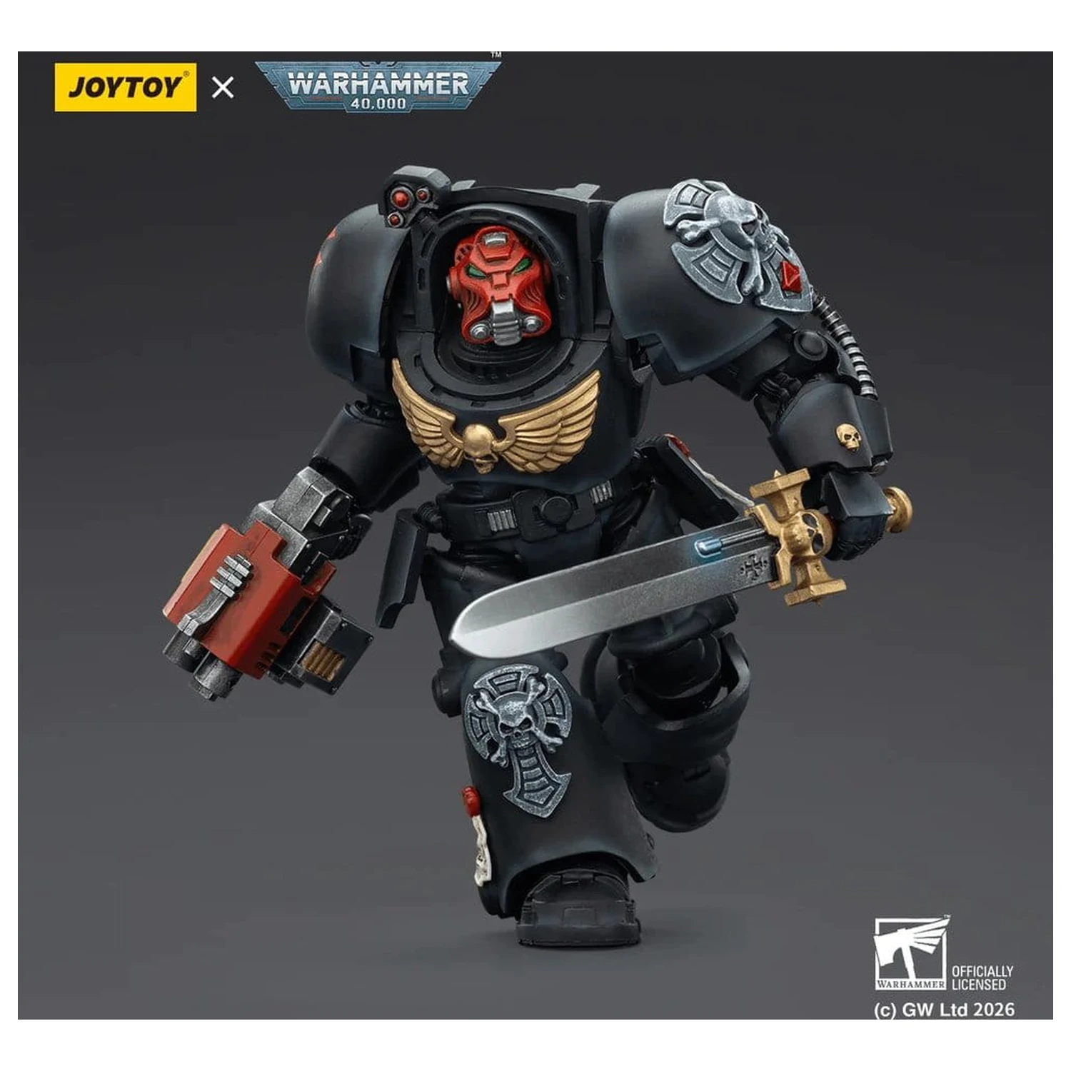 Warhammer 40,000 Actionfigur Black Templars Terminator 1 mit Power Sword und Storm Bolter 14 cm Produktfoto