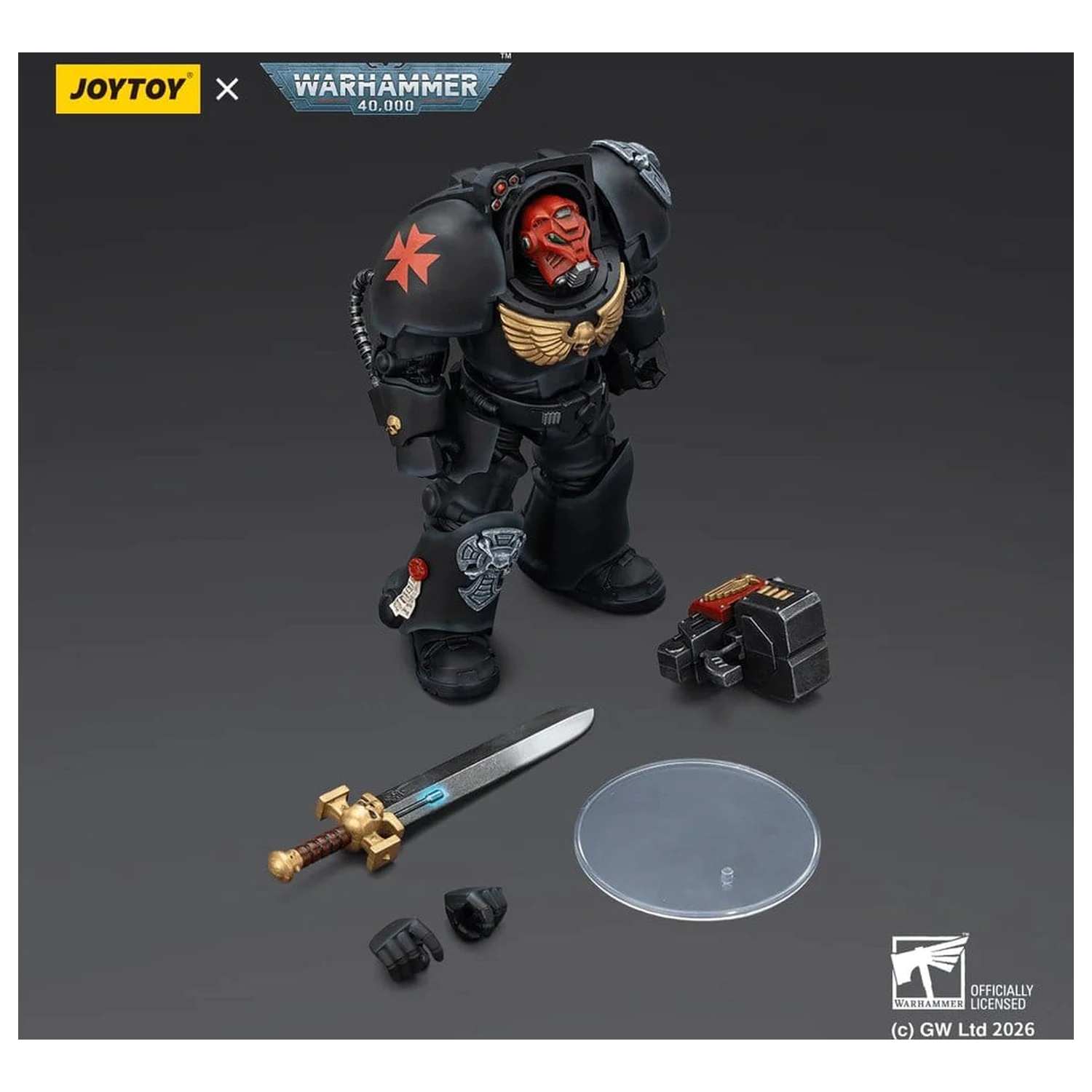 Warhammer 40,000 Actionfigur Black Templars Terminator 1 mit Power Sword und Storm Bolter 14 cm Produktfoto