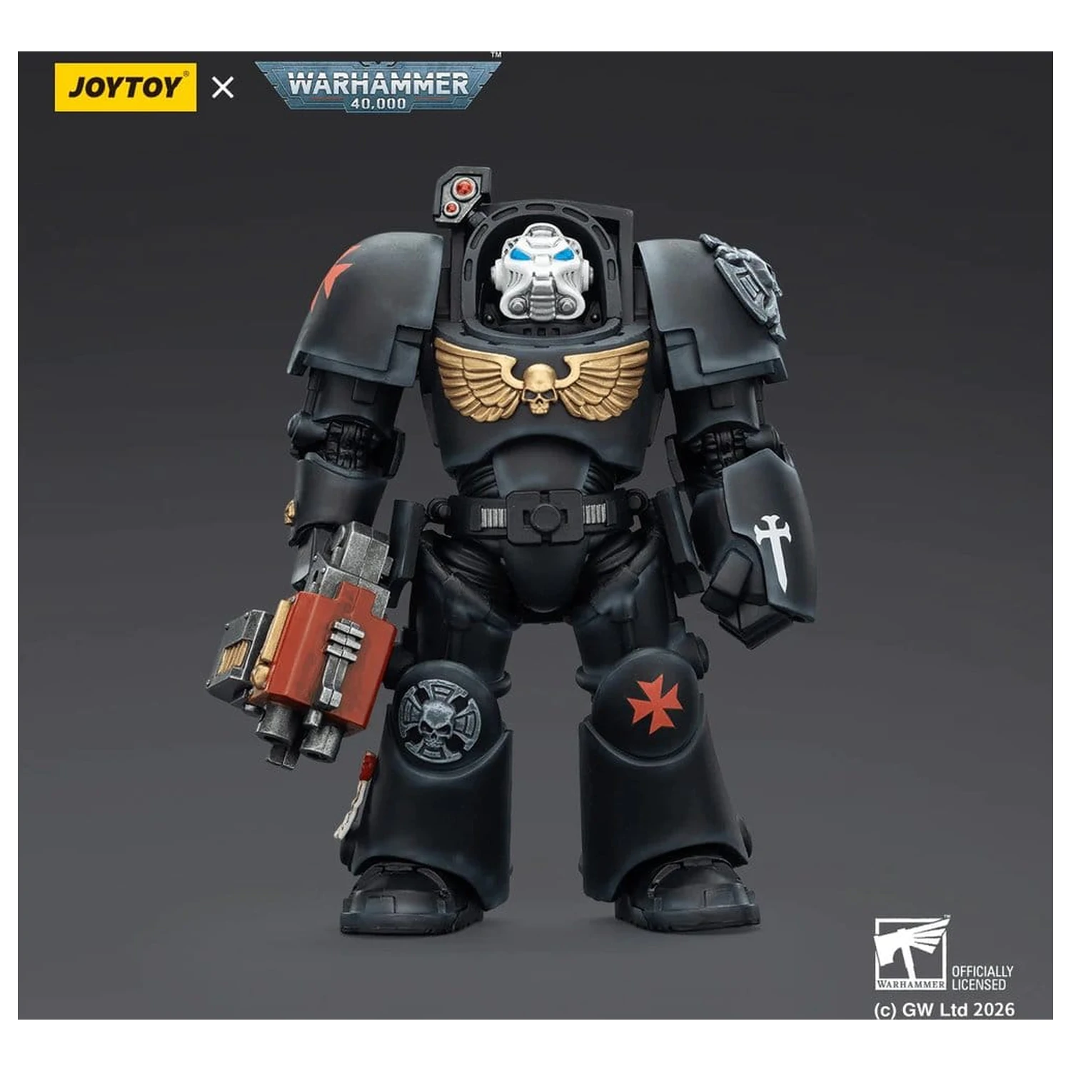 Warhammer 40,000 Actionfigur Black Templars Terminator 2 with Power Fist and Storm Bolter 14 cm Produktfoto