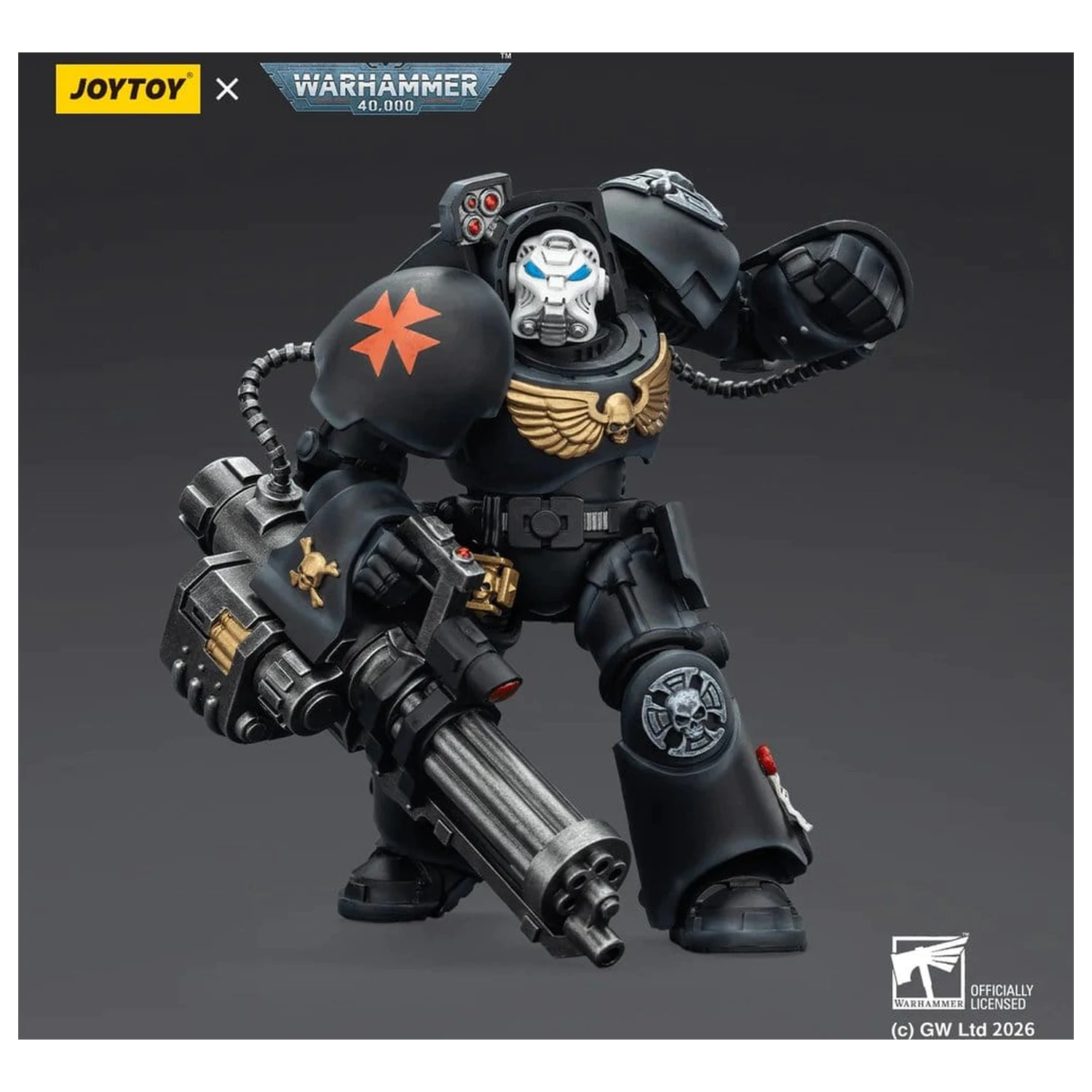 Warhammer 40,000 Actionfigur Black Templars Terminator 3 mit Power Fist und Assault Cannon 14 cm Produktfoto