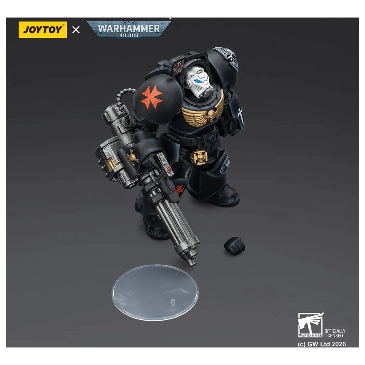 Warhammer 40,000 Actionfigur Black Templars Terminator 3 mit Power Fist und Assault Cannon 14 cm Produktfoto