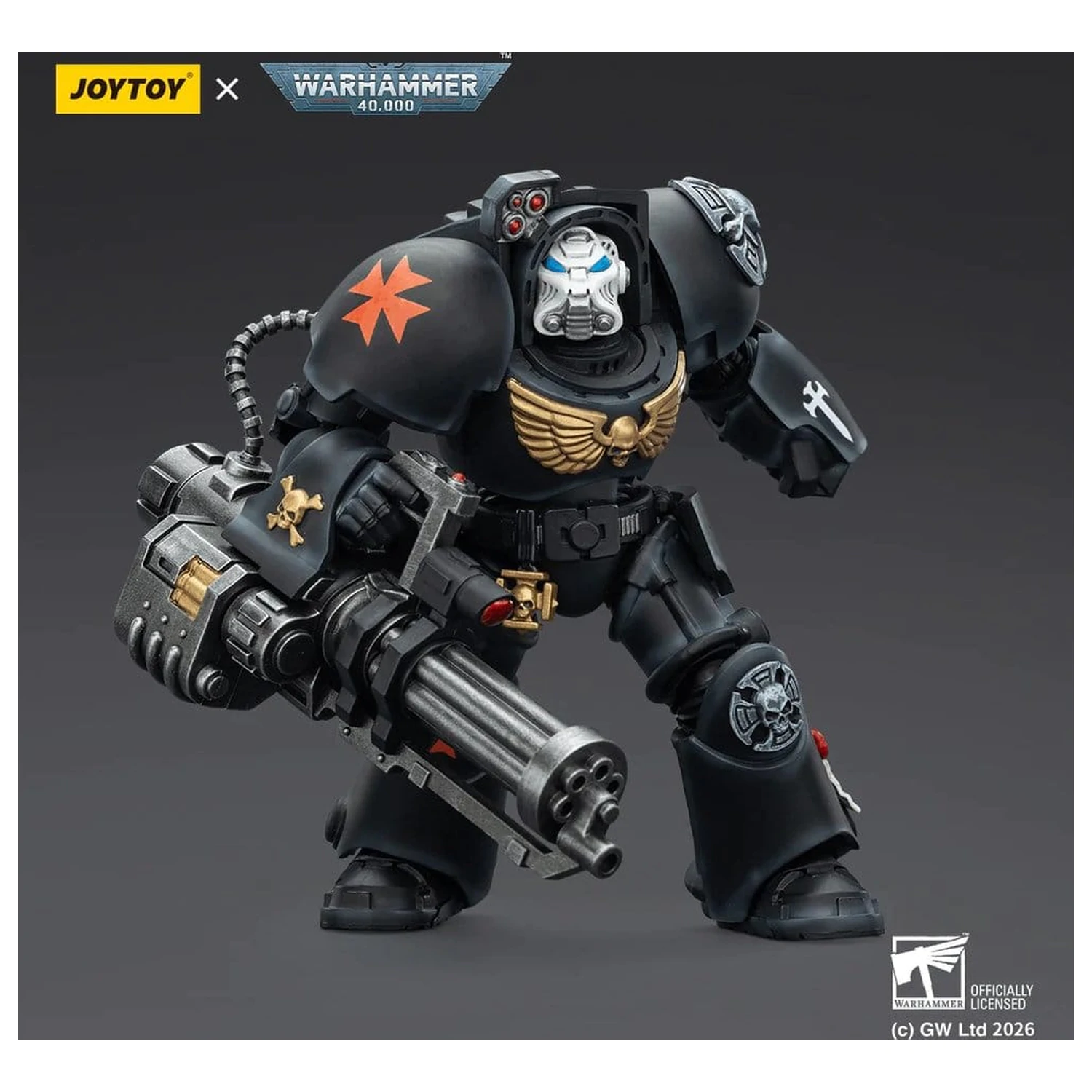 Warhammer 40,000 Actionfigur Black Templars Terminator 3 mit Power Fist und Assault Cannon 14 cm Produktfoto