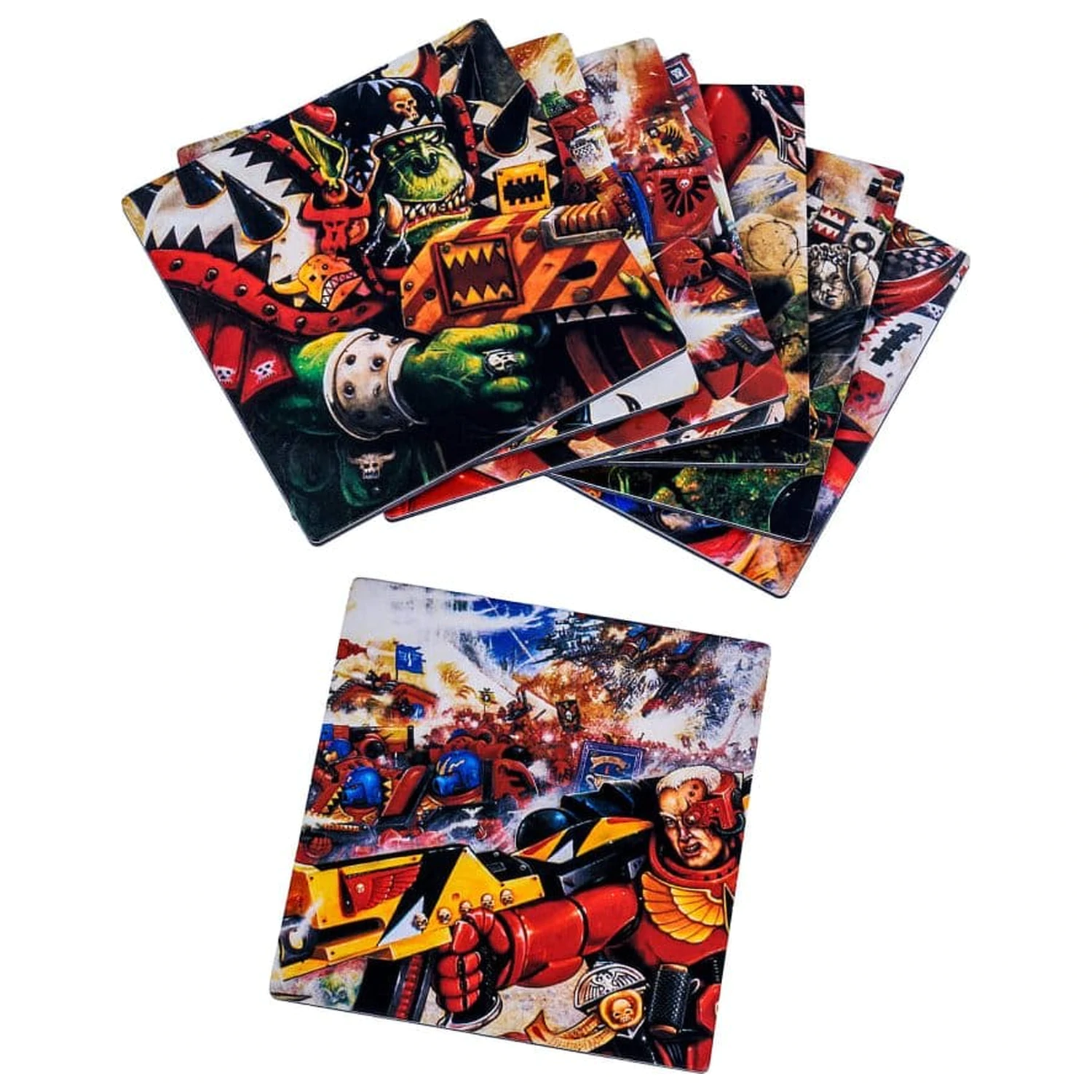 Warhammer 40,000 Untersetzer-Set Blood Angels Armageddon 15 cm Produktfoto