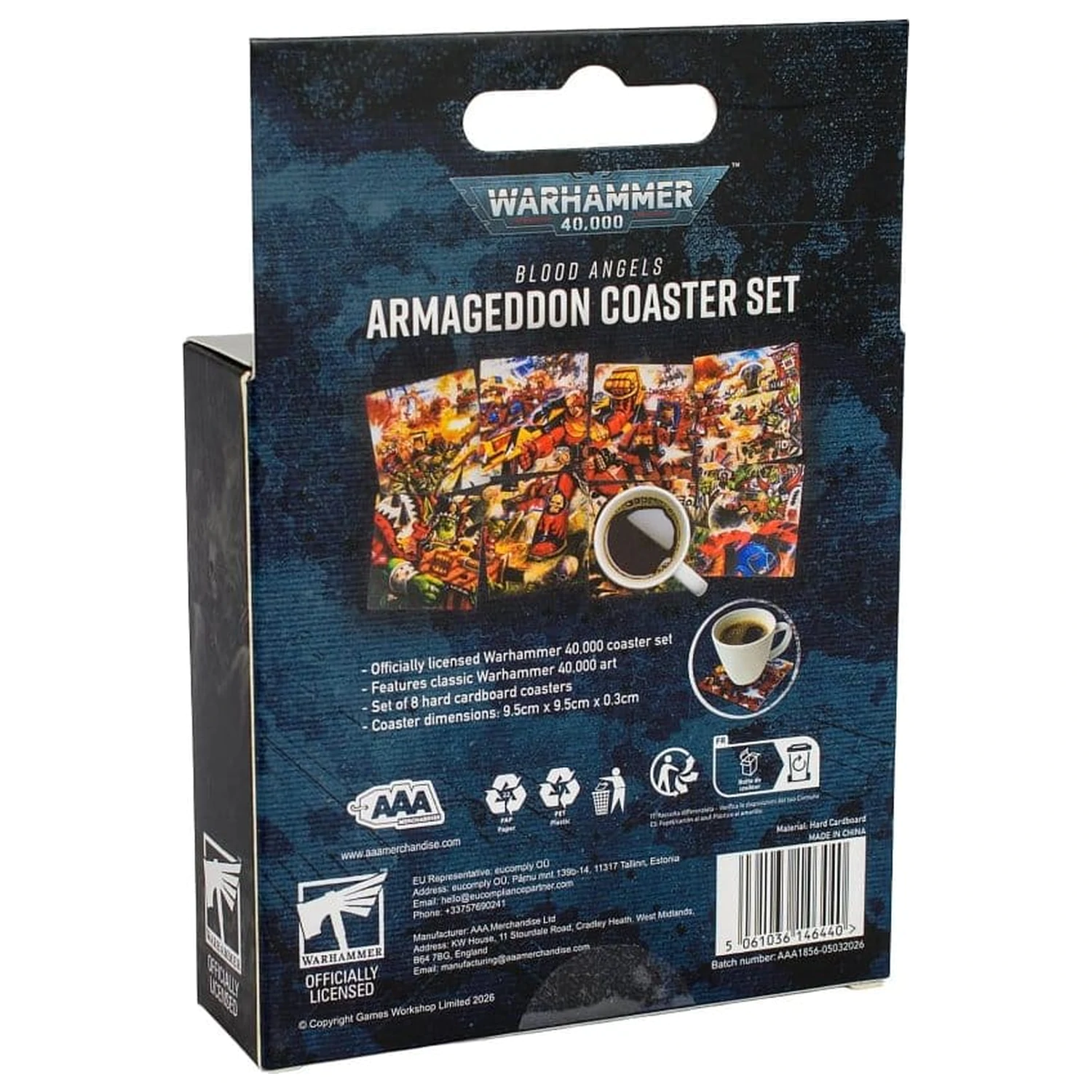 Warhammer 40,000 Untersetzer-Set Blood Angels Armageddon 15 cm Produktfoto