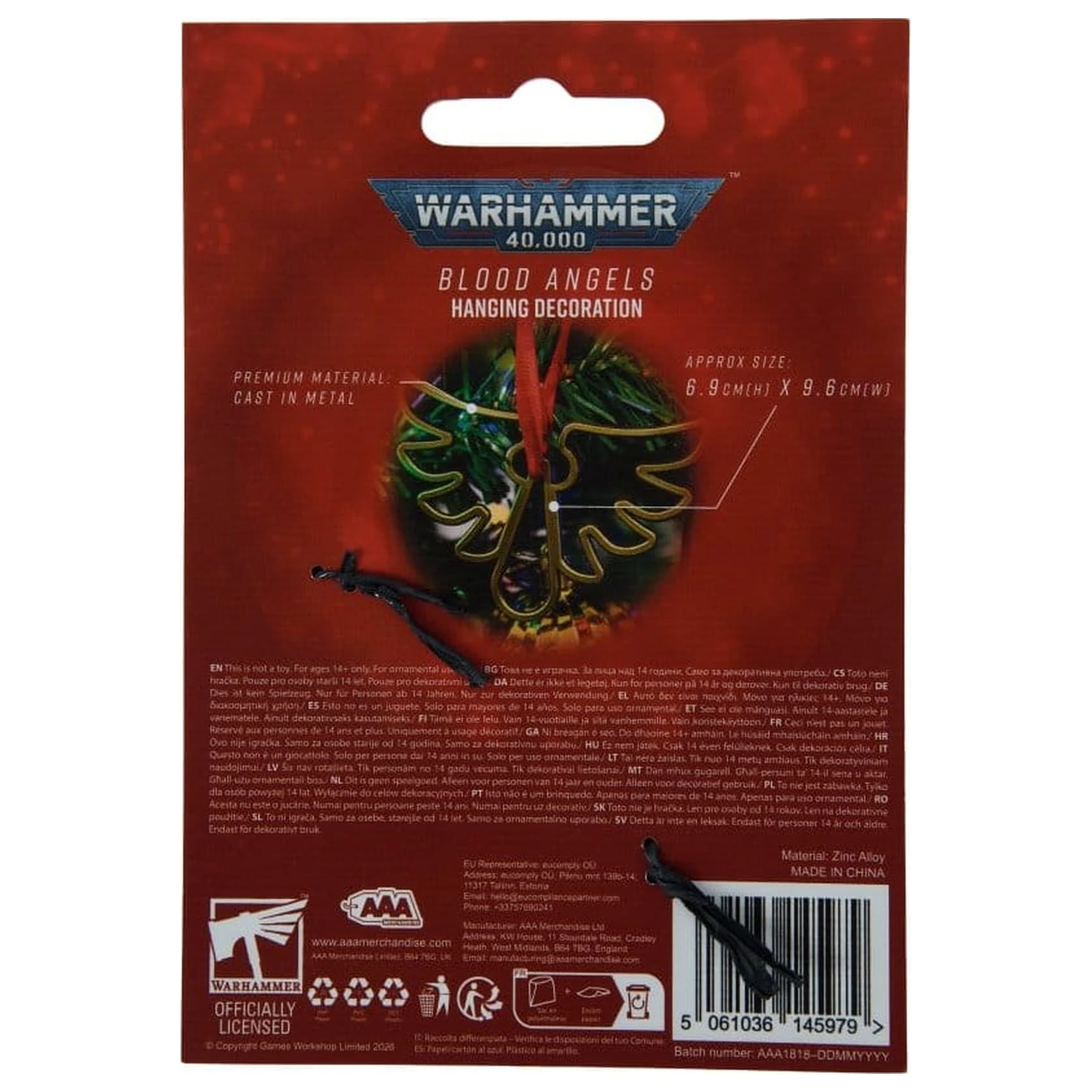 Warhammer 40,000 Hängedekoration Blood Angels 16 cm Produktfoto