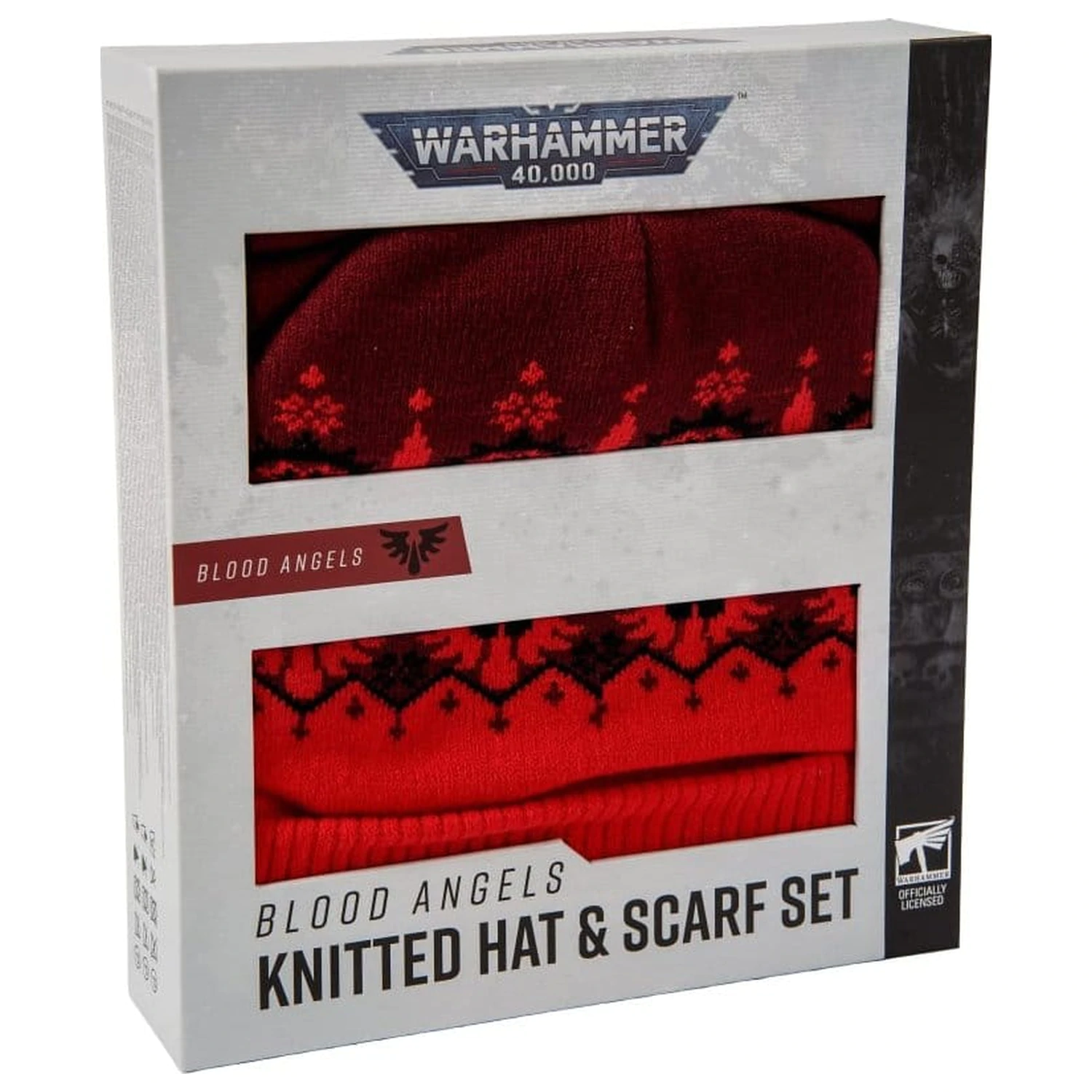 Warhammer 40,000 Gestrickte Mütze & Schal Set Blood Angels 27 cm Produktfoto
