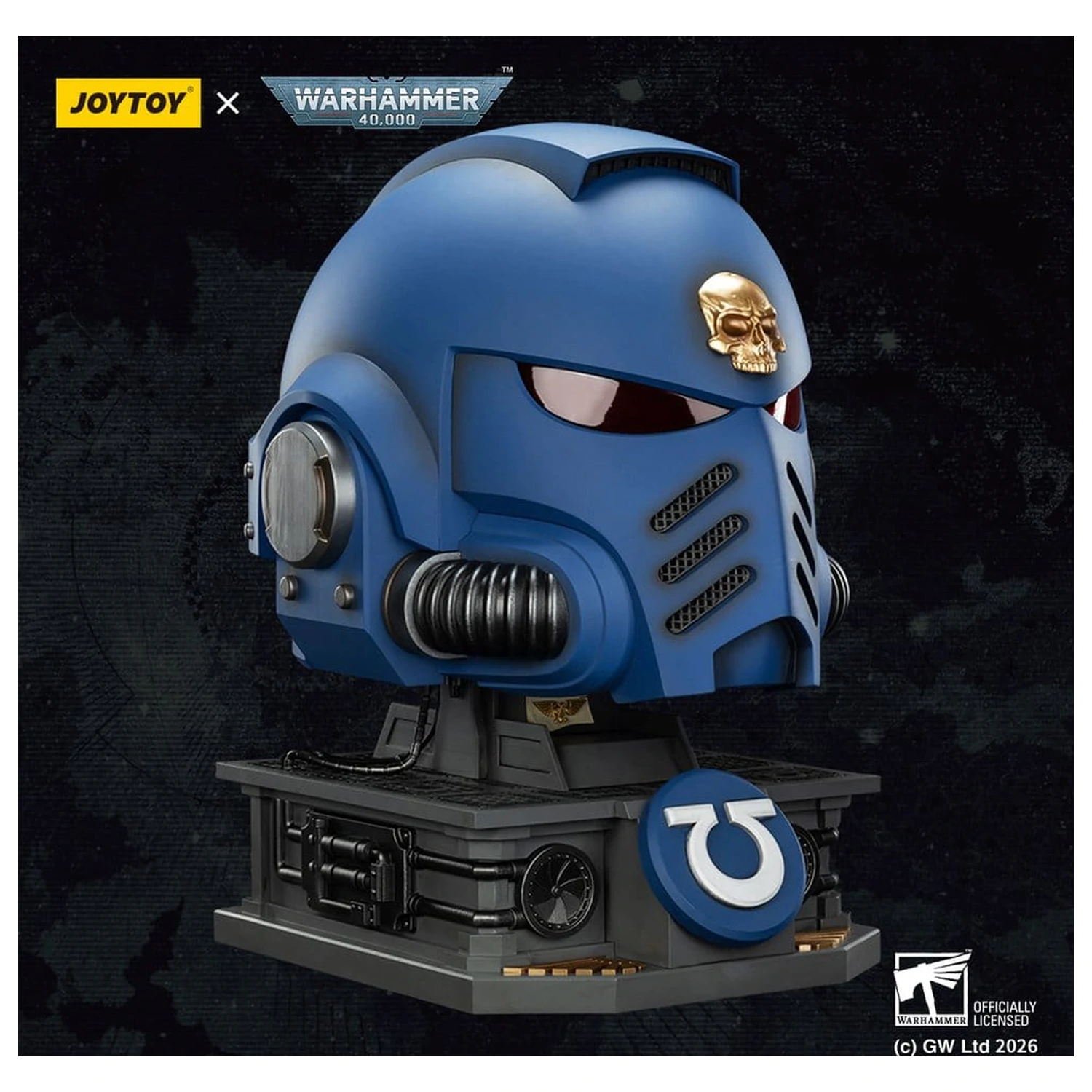 Warhammer 40,000 Captain MkX Helm & Display Ständer Ultramarines 44 cm Produktfoto