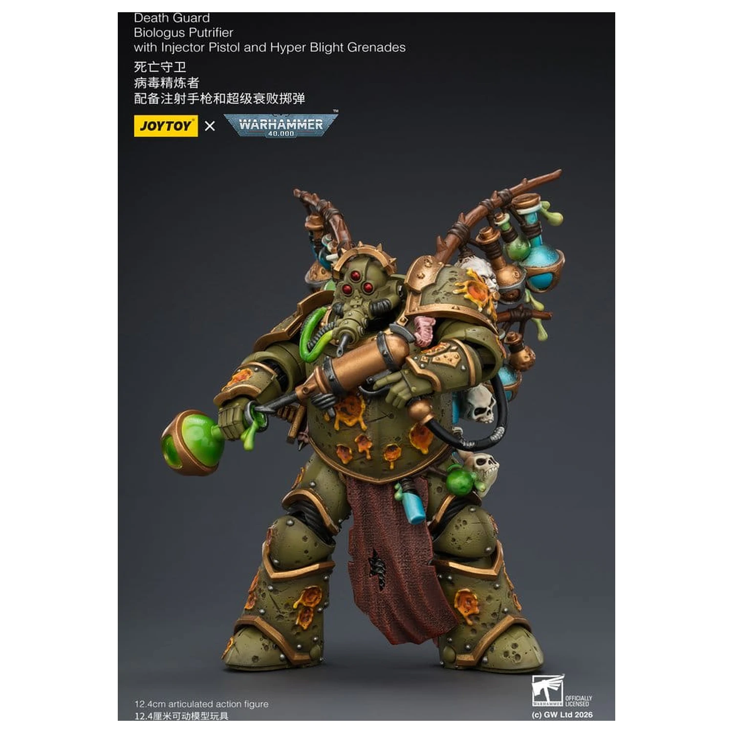Warhammer 40,000 Actionfigur Death Guard Biologus Putrifier 12 cm Produktfoto