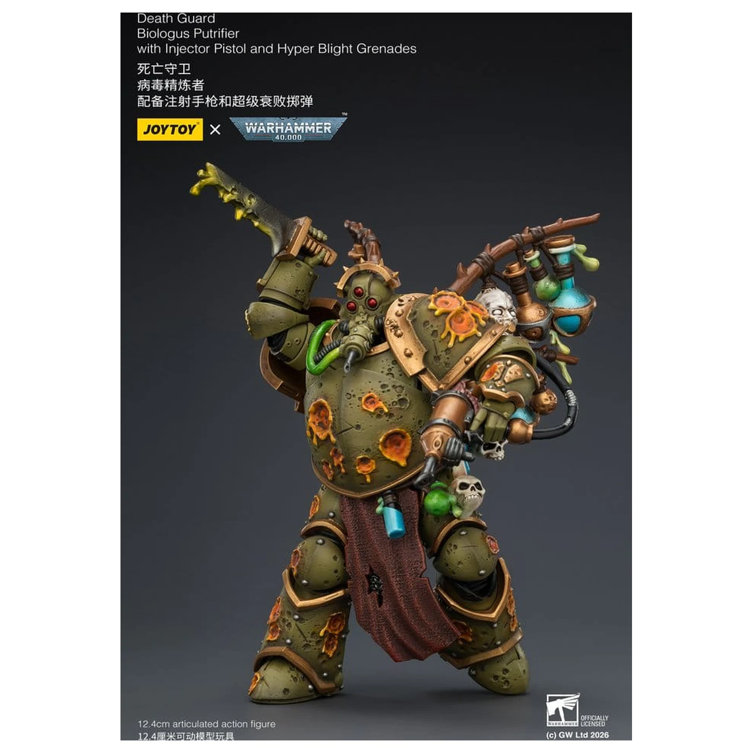 Warhammer 40,000 Actionfigur Death Guard Biologus Putrifier 12 cm Produktfoto